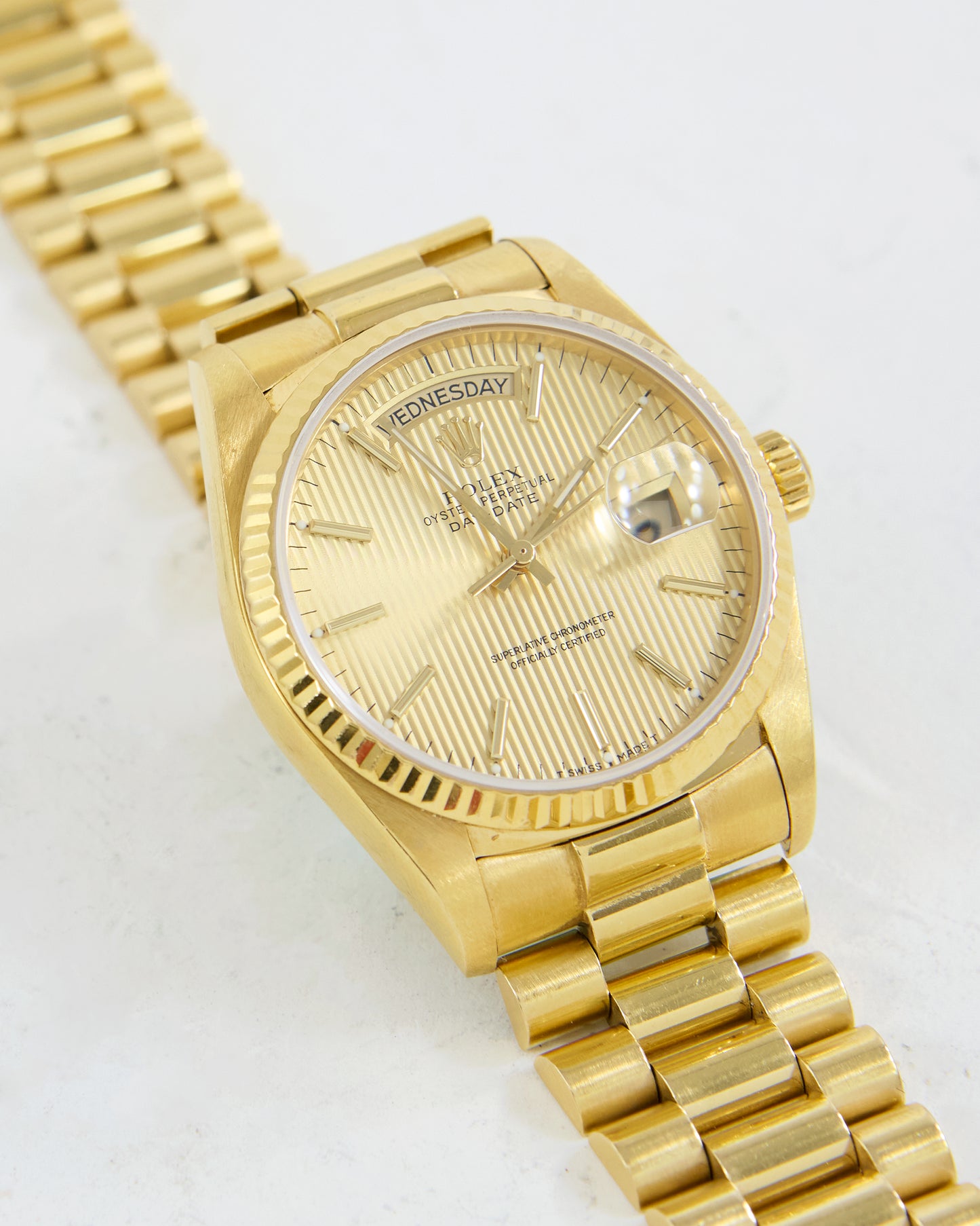 ROLEX DAY-DATE TAPESTRY DIAL YELLOW GOLD ON PRESIDENTIAL BRACELET