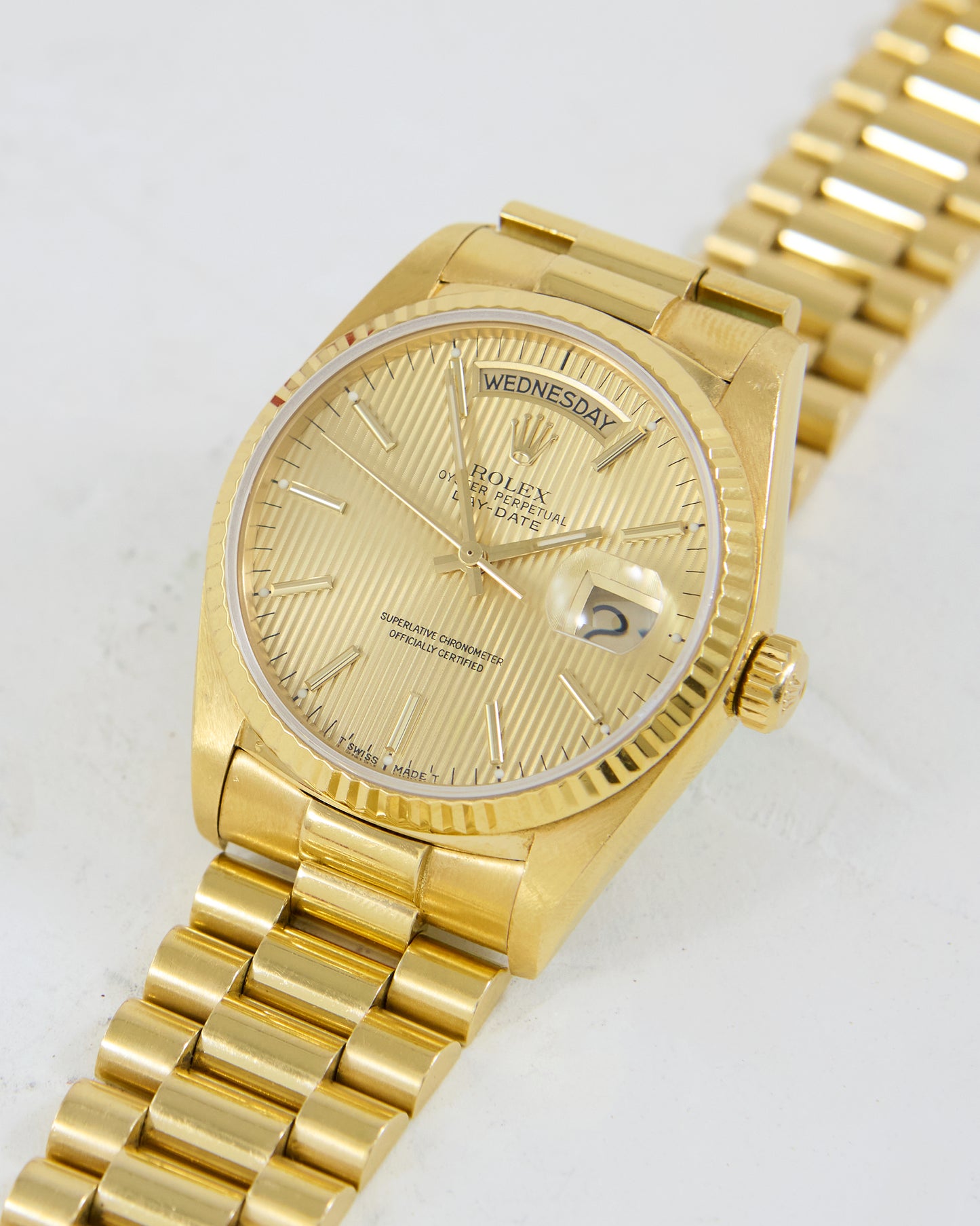 ROLEX DAY-DATE TAPESTRY DIAL YELLOW GOLD ON PRESIDENTIAL BRACELET