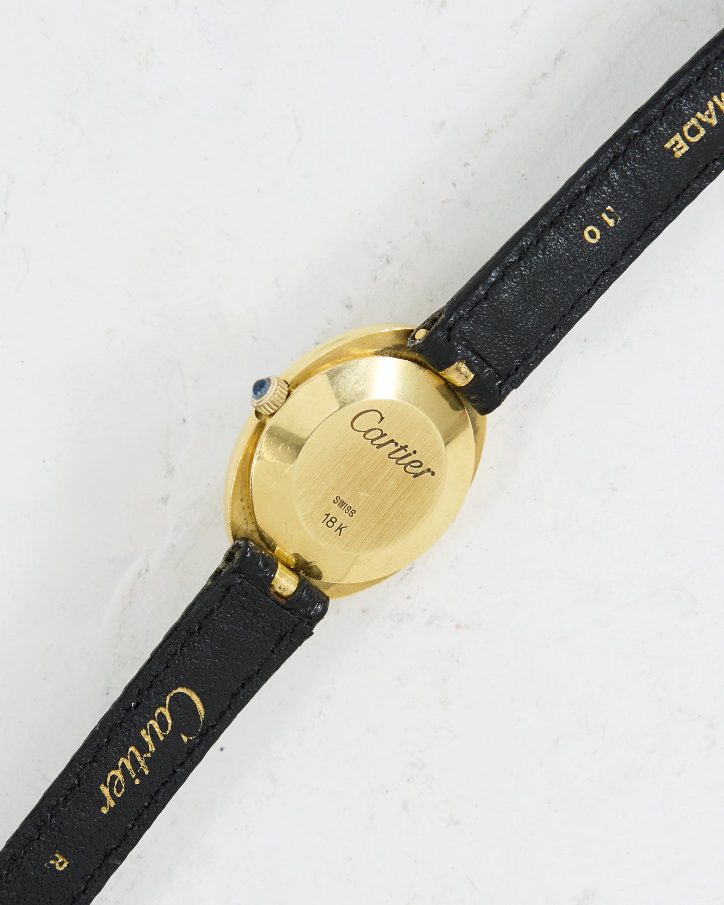 CARTIER BAIGNOIRE BREGUET NUMERAL DIAL ON SIGNED STRAP & BUCKLE