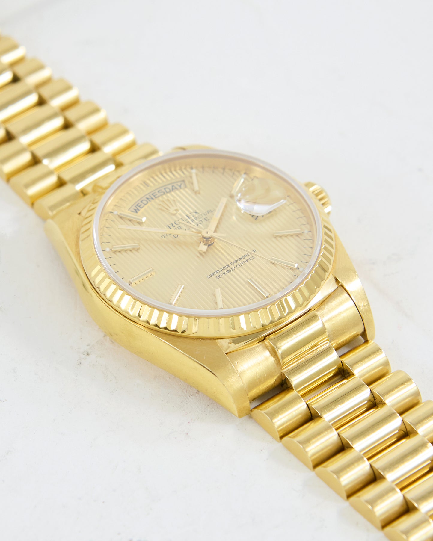 ROLEX DAY-DATE TAPESTRY DIAL YELLOW GOLD ON PRESIDENTIAL BRACELET