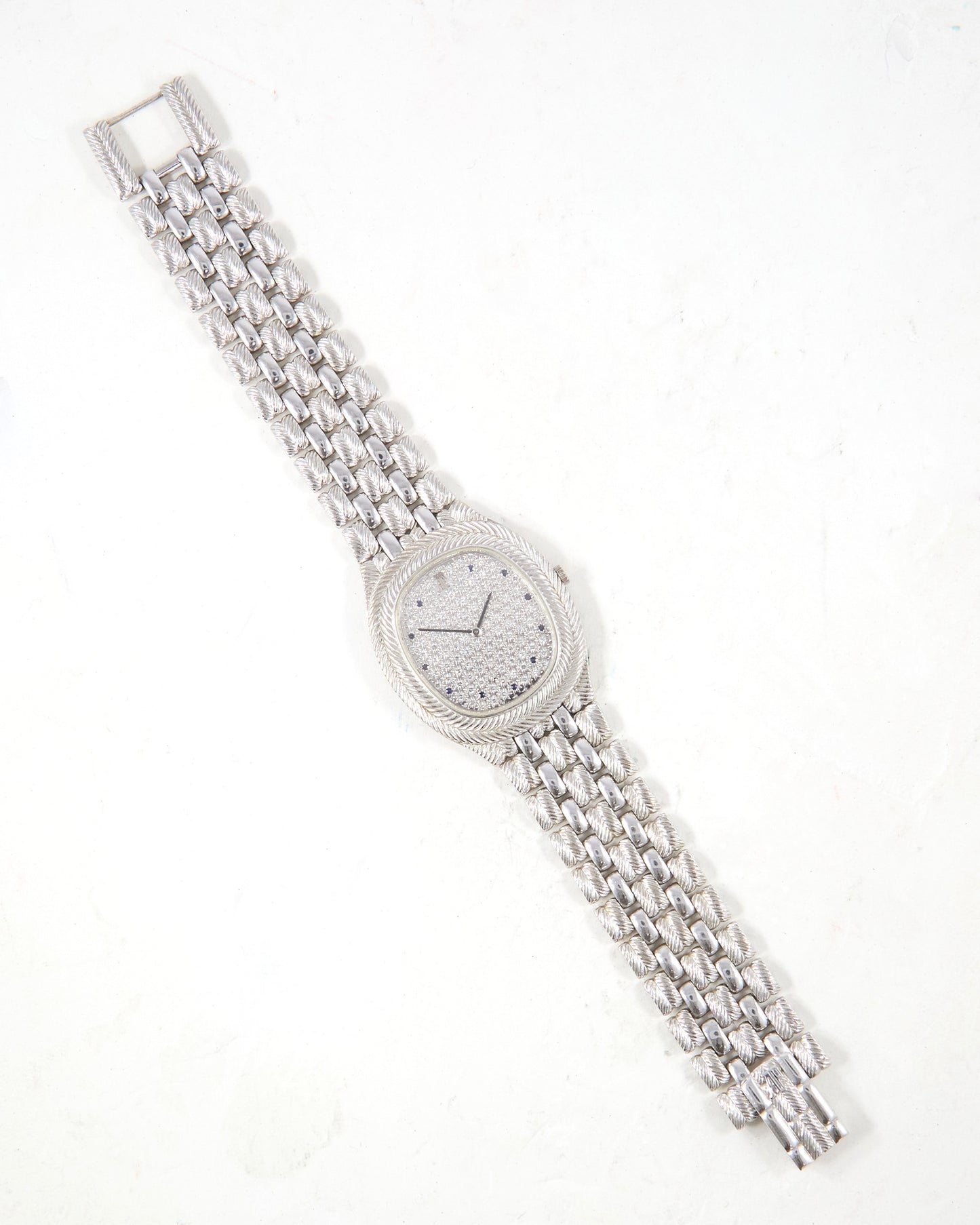 Audemars Piguet Feather 56455BC Diamond Pave Dial with Sapphires in White Gold Case and Bracelet