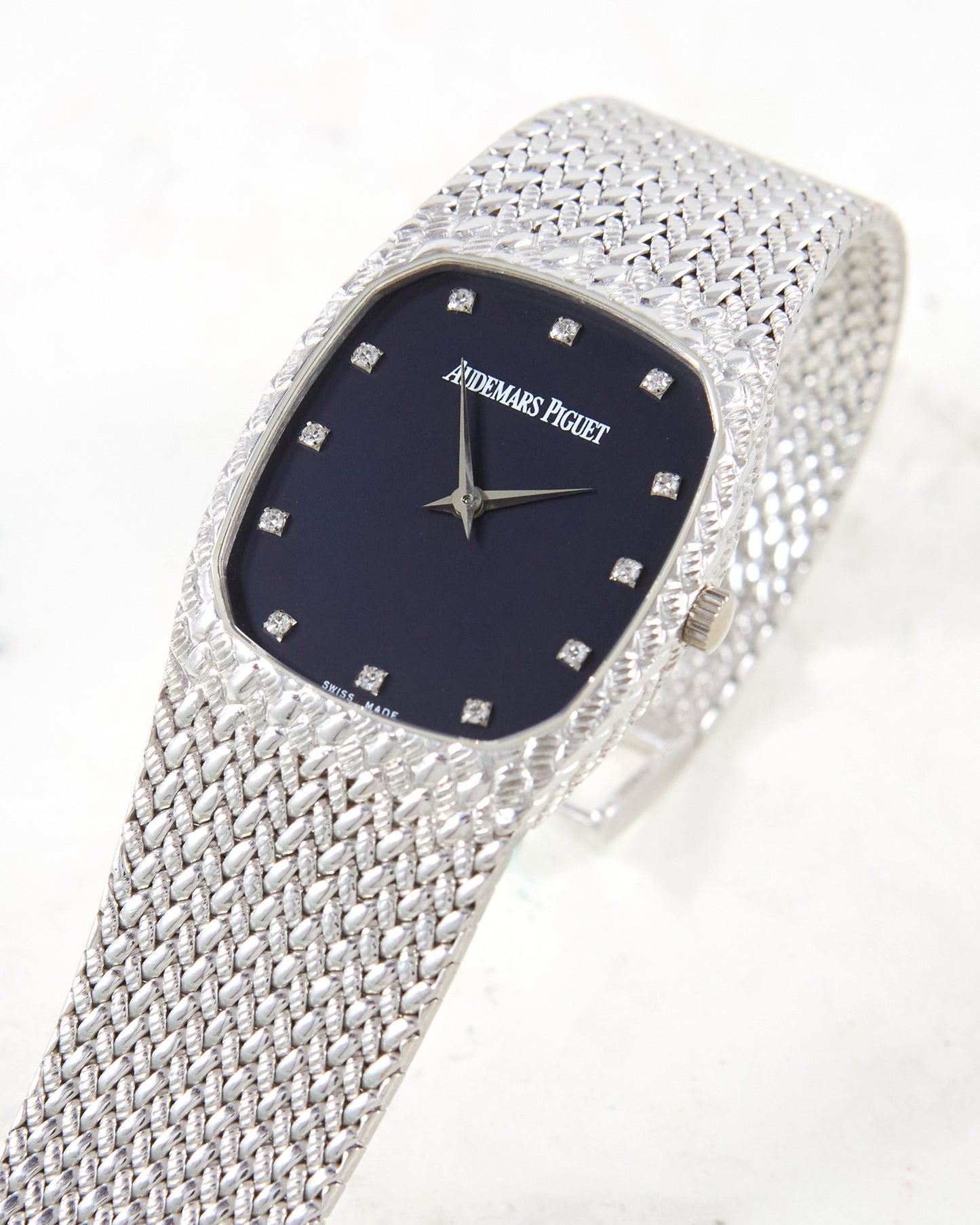 Audemars Piguet Cobra Black Diamond Dial in White Gold Case and Bracelet