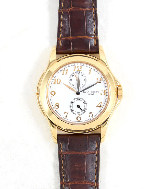 Patek Philippe Calatrava Travel Time 5134R in Rose Gold with Leather Strap and Deployant Buckle with Original Papers