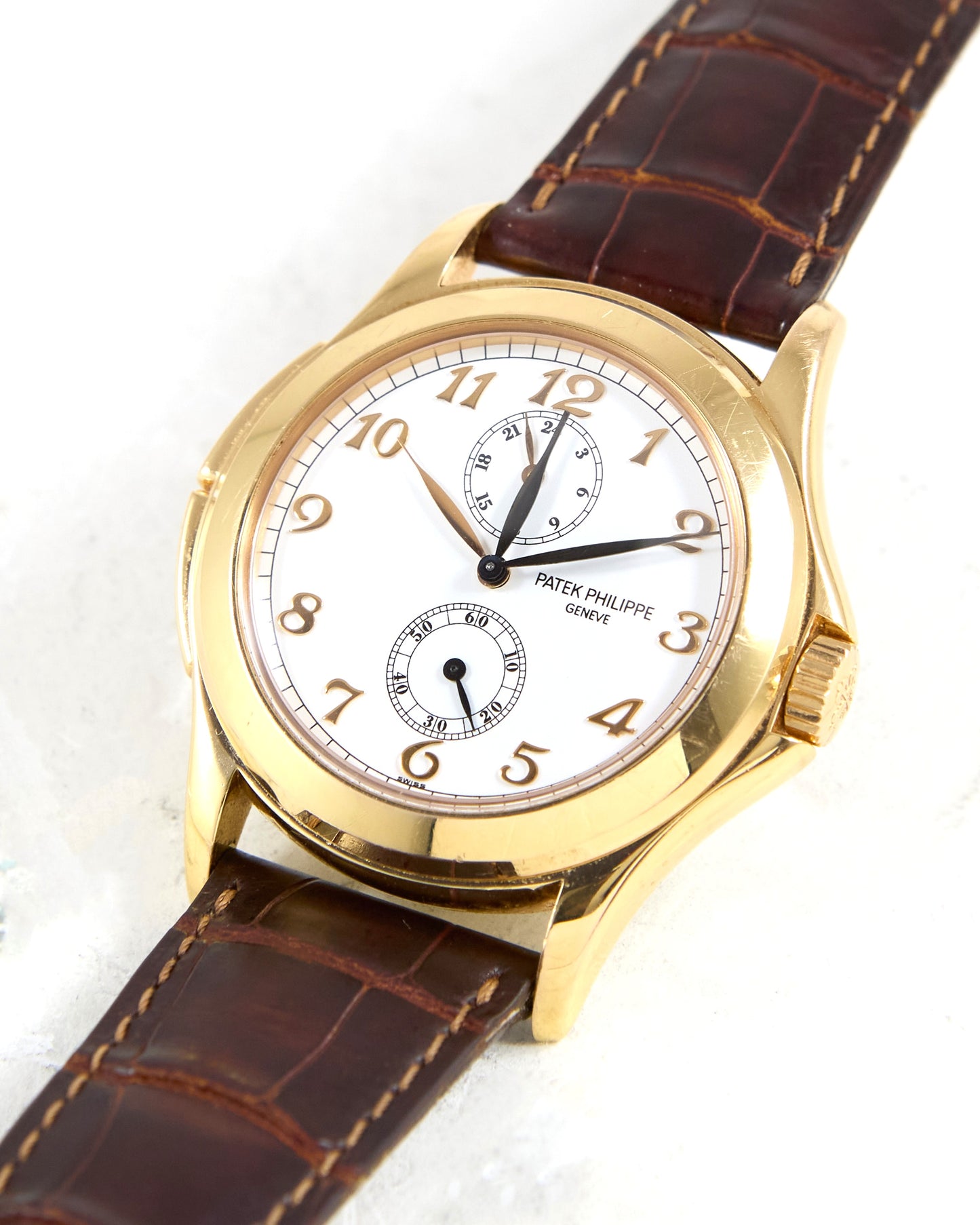Patek Philippe Calatrava Travel Time 5134R in Rose Gold with Leather Strap and Deployant Buckle with Original Papers