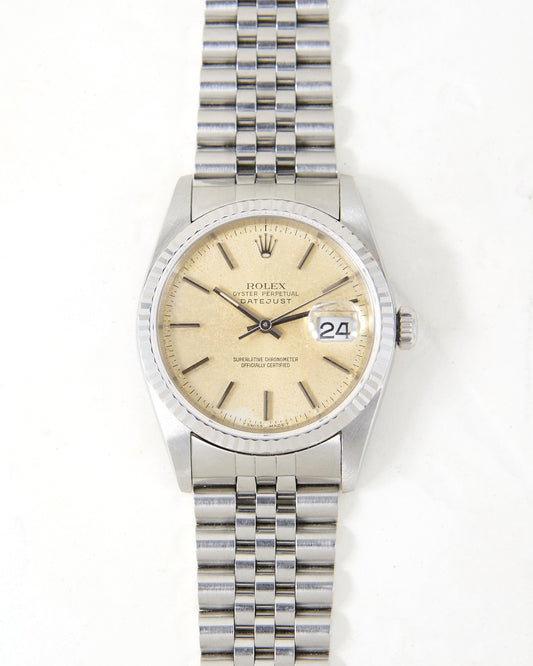 Rolex Datejust 16234 Tropical "Bone" Dial in Steel Case on Jubilee Bracelet