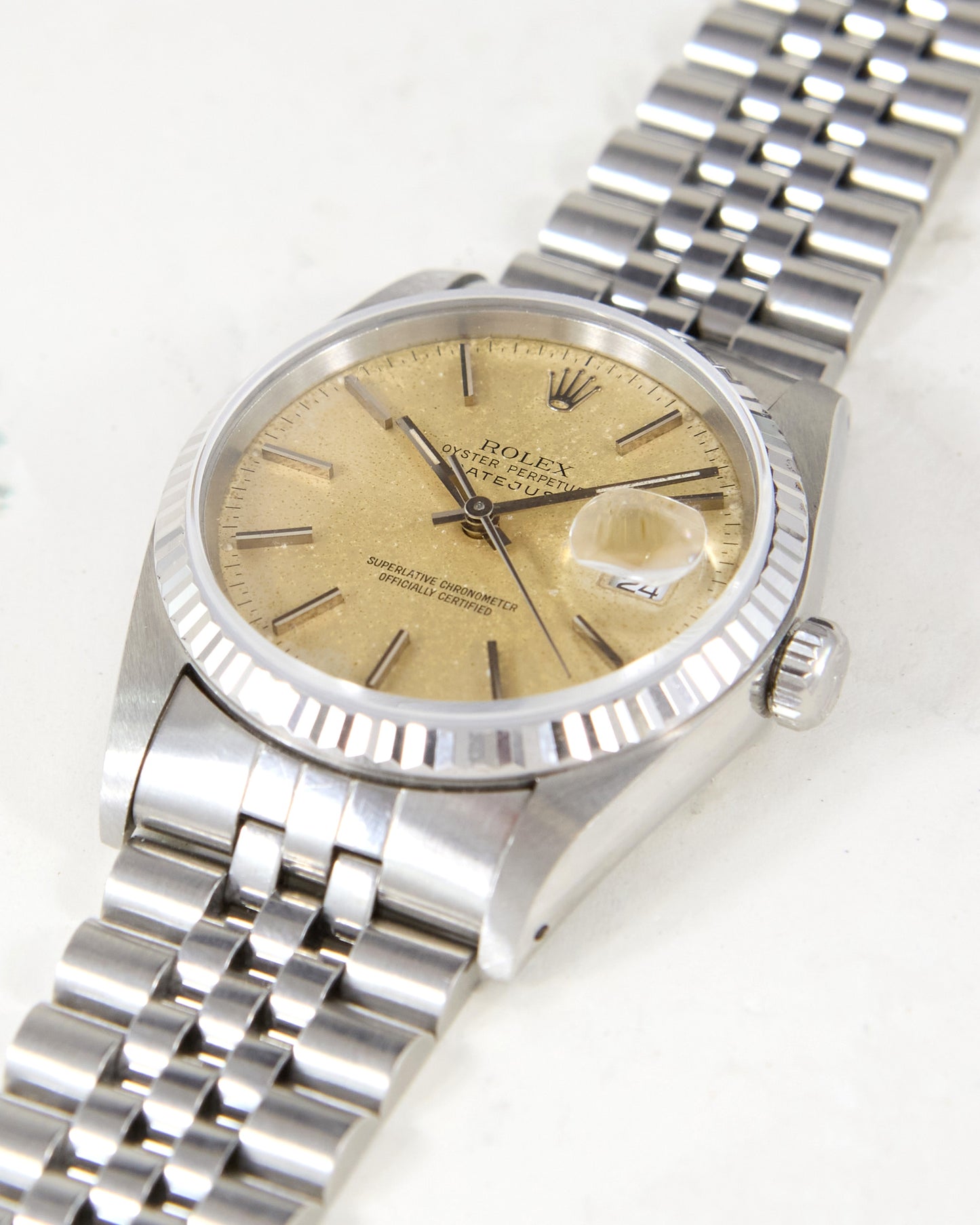 Rolex Datejust 16234 Tropical "Bone" Dial in Steel Case on Jubilee Bracelet