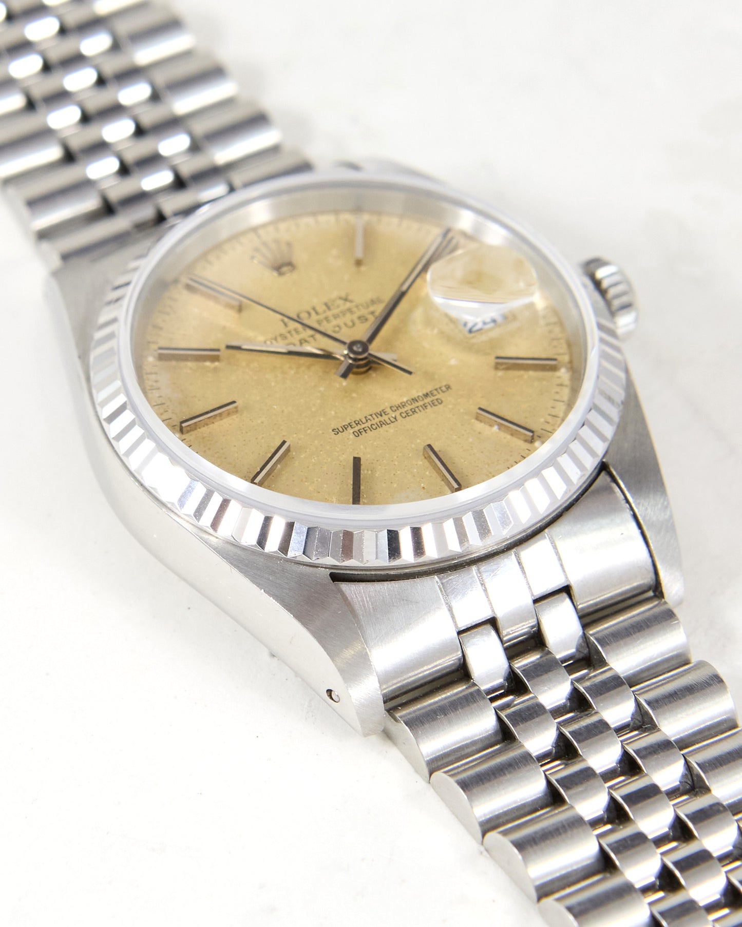Rolex Datejust 16234 Tropical "Bone" Dial in Steel Case on Jubilee Bracelet