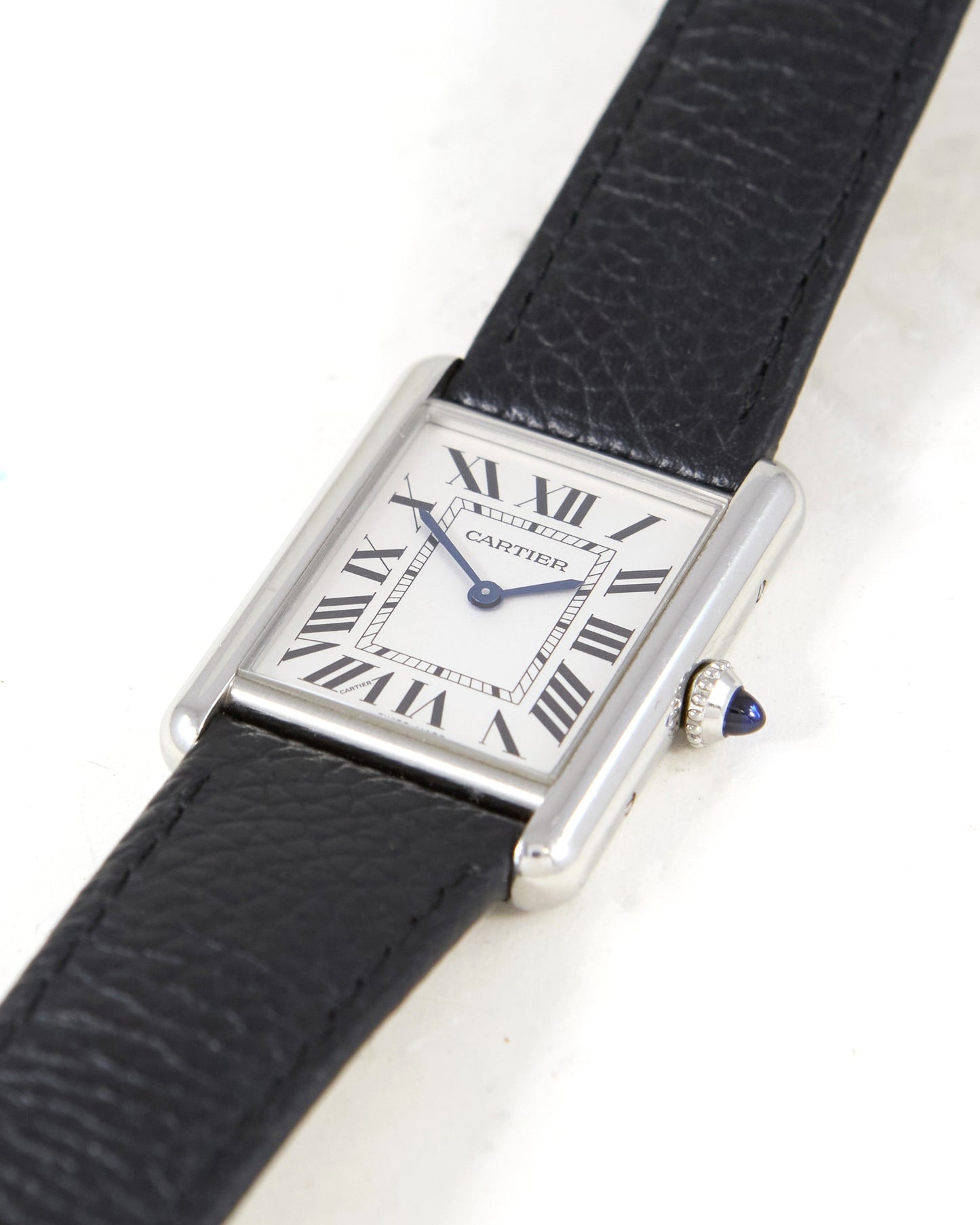 Cartier Tank Must 4323 in Steel on Leather Strap and Buckle with Box & Papers