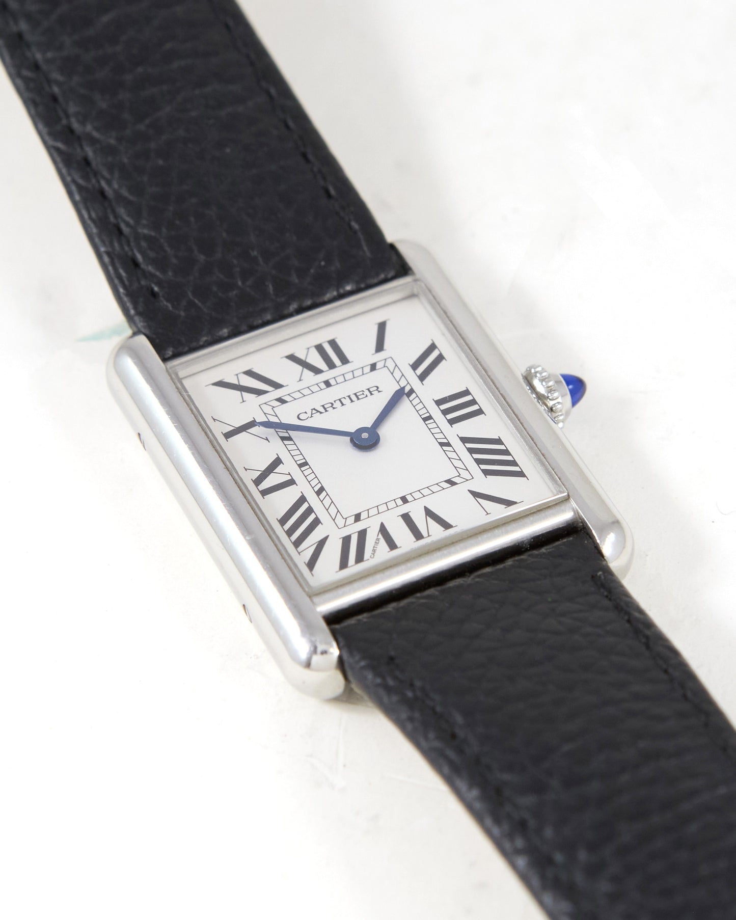 Cartier Tank Must 4323 in Steel on Leather Strap and Buckle with Box & Papers