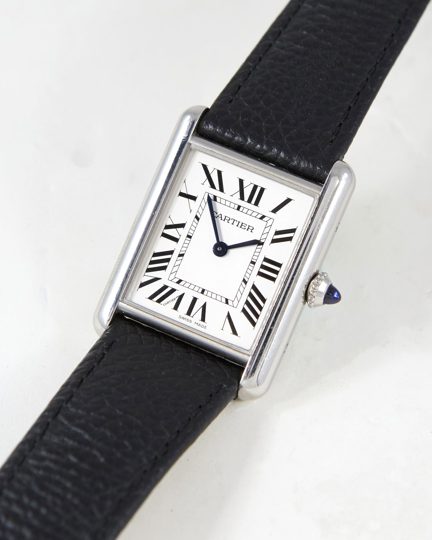 Cartier Tank Must 4323 in Steel on Leather Strap and Buckle with Box & Papers