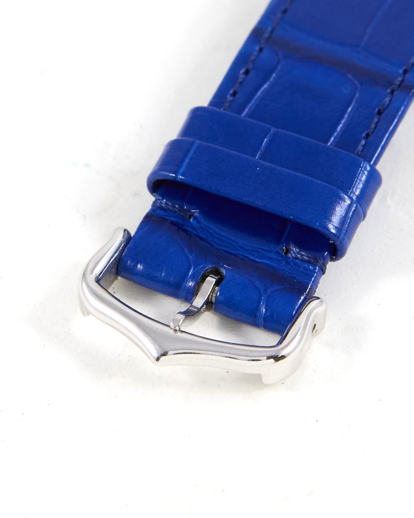 Cartier Tank Française Automatic in White Gold with Very Special Blue Leather Strap and Gold Cartier Buckle