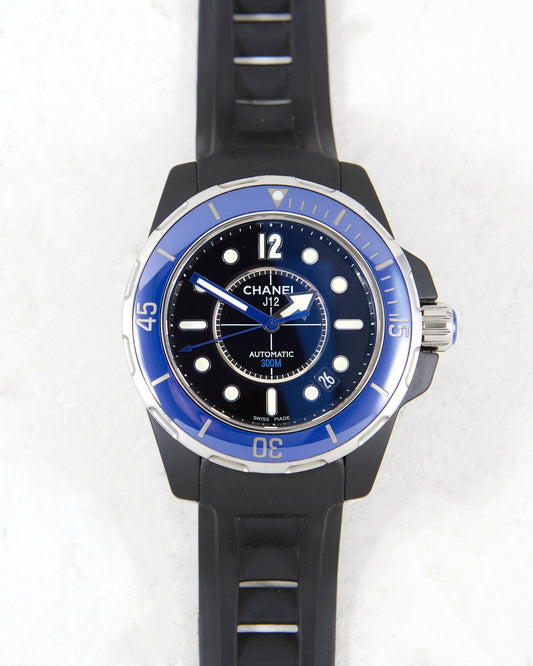 Chanel J12 Marine Automatic in Steel with Box & Papers
