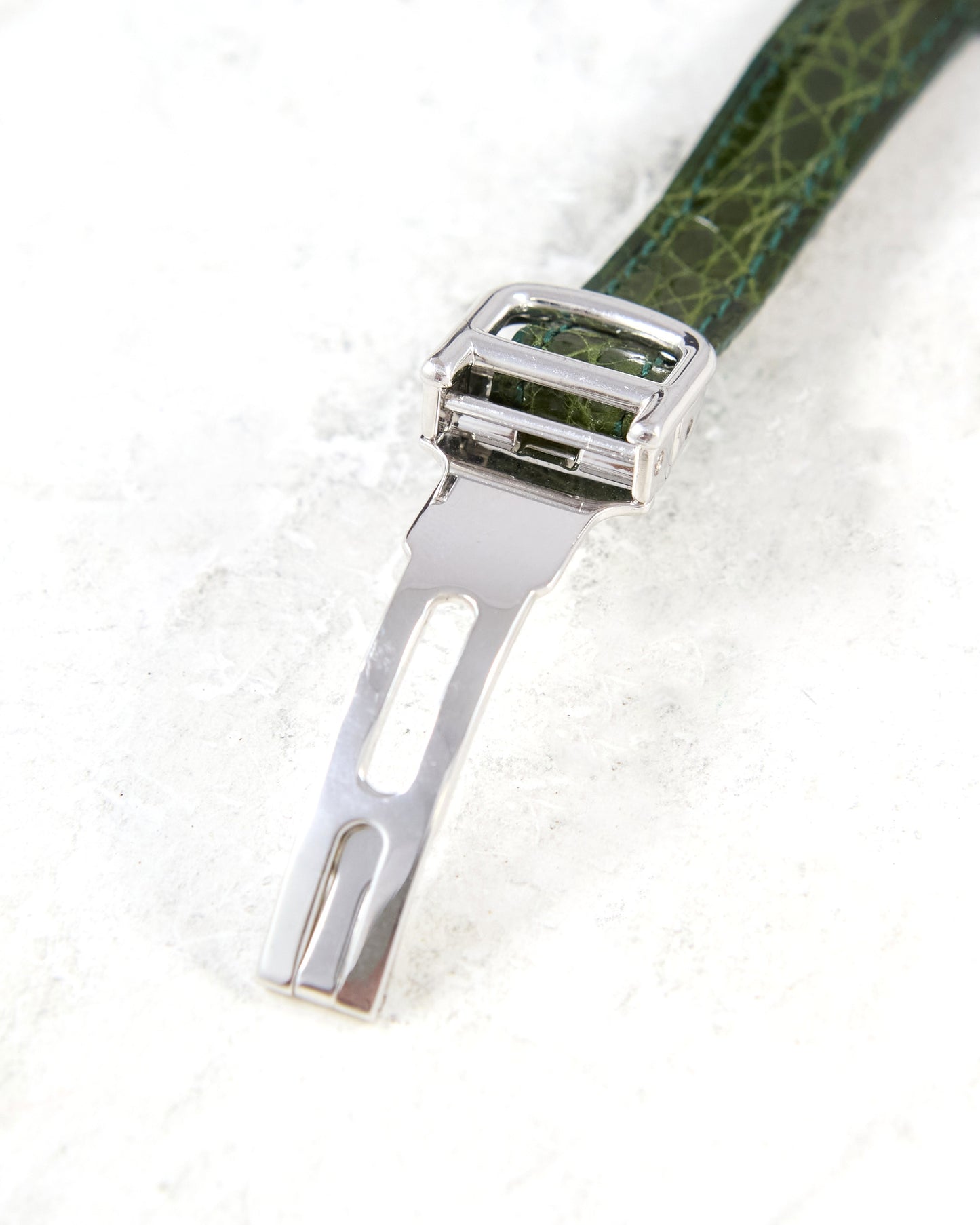 Cartier Tonneau XL 2435E CPCP in Platinum Case on Leather Strap and Buckle with Papers