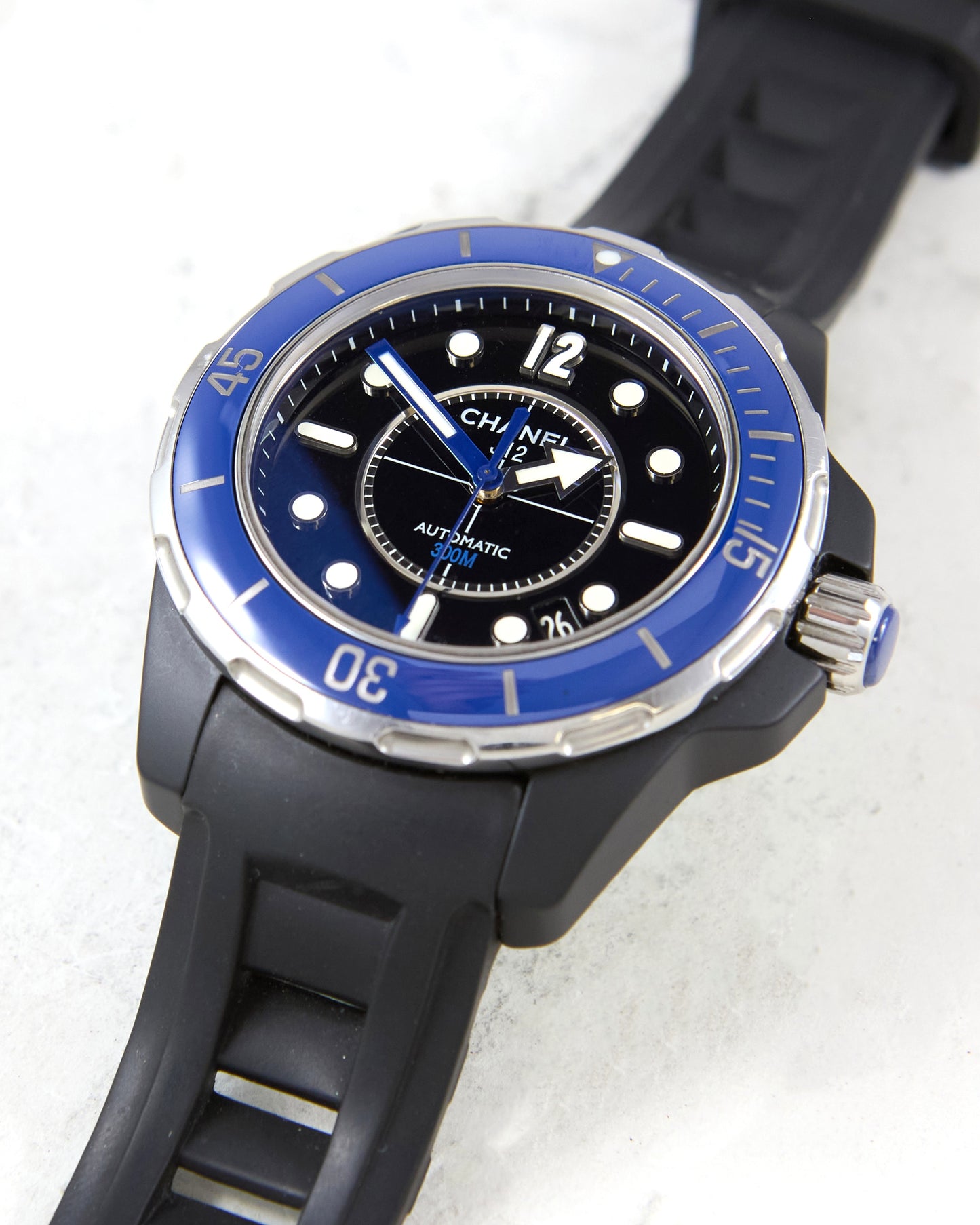 Chanel J12 Marine Automatic in Steel with Box & Papers