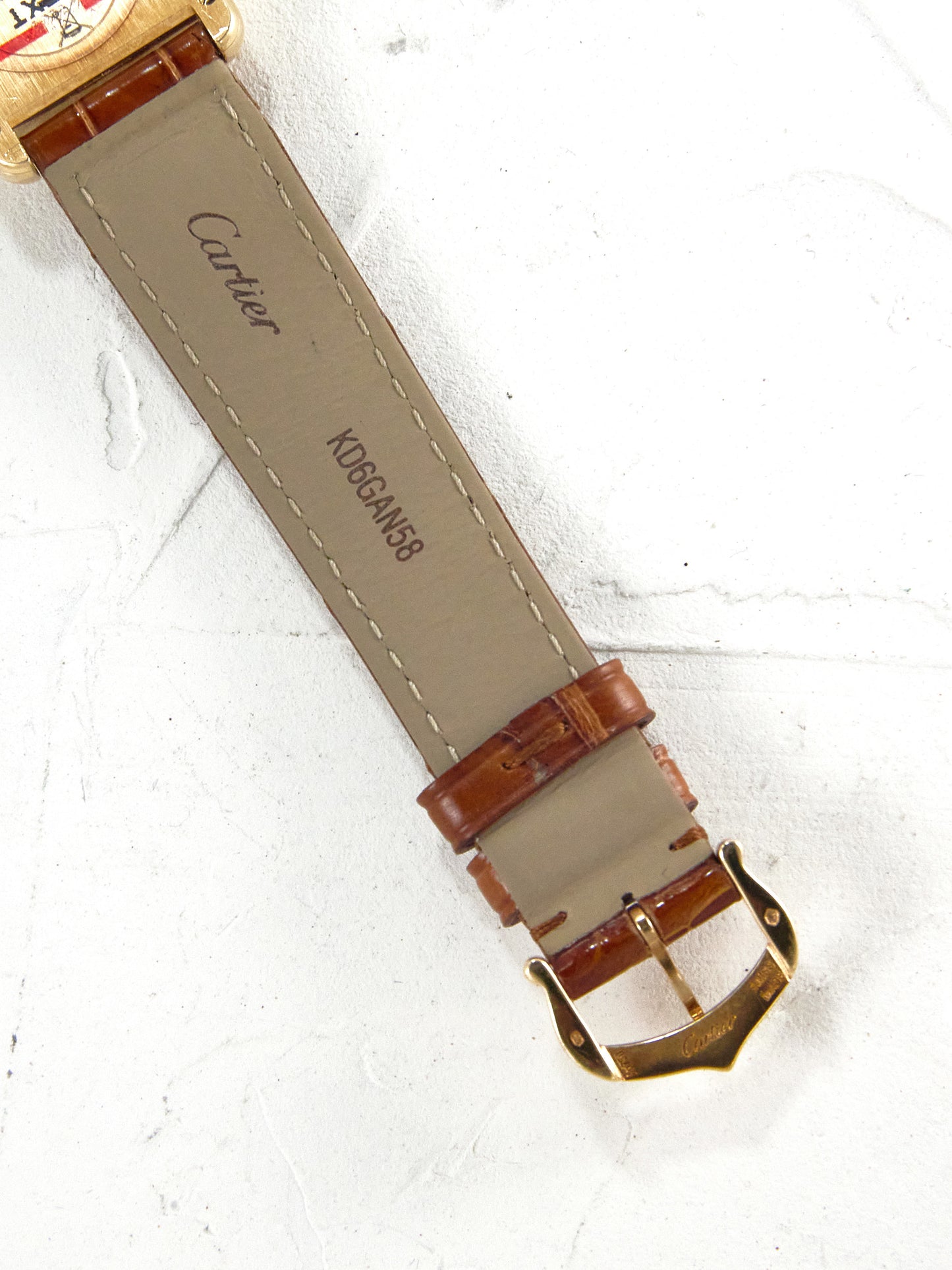 CARTIER TANK LOUIS IN YELLOW GOLD WITH CARTIER STRAP AND BUCKLE