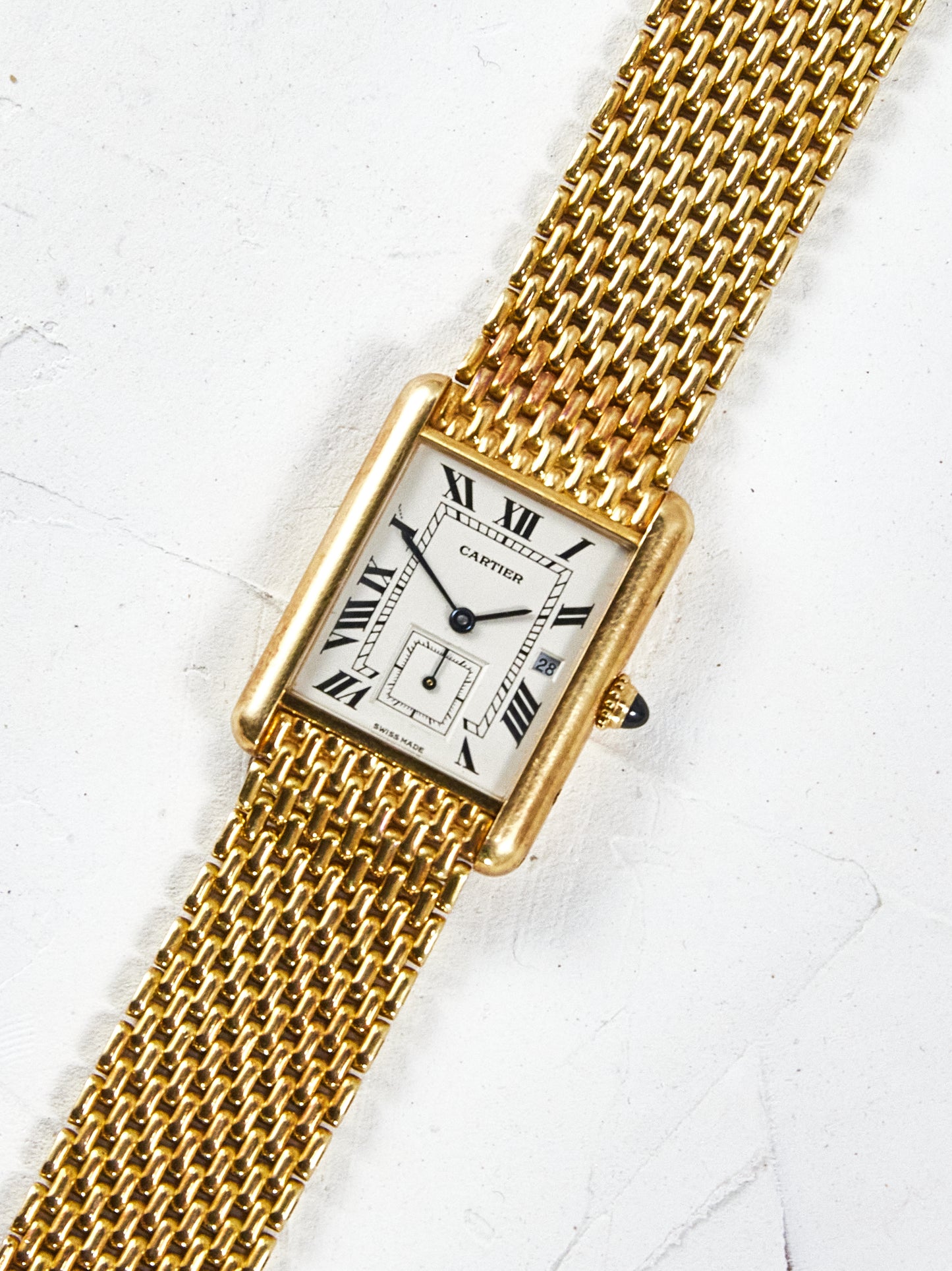 CARTIER TANK LOUIS WITH BEADS OF RICE BRACELET