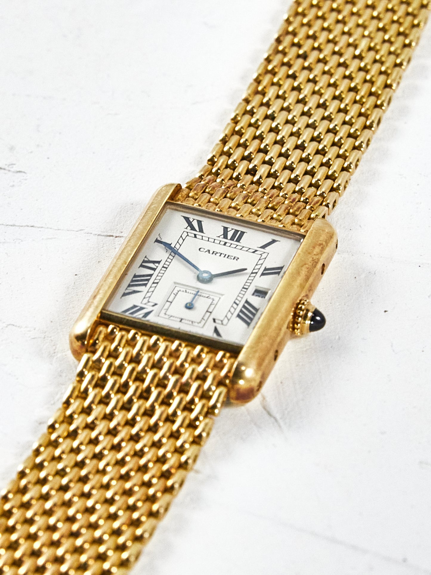 CARTIER TANK LOUIS WITH BEADS OF RICE BRACELET