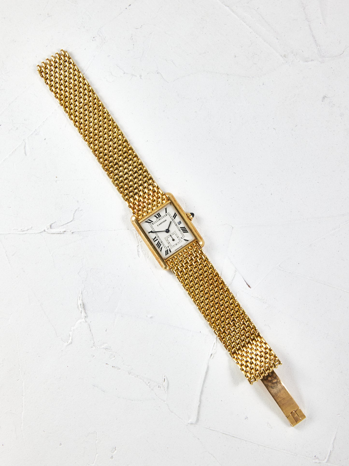 CARTIER TANK LOUIS WITH BEADS OF RICE BRACELET