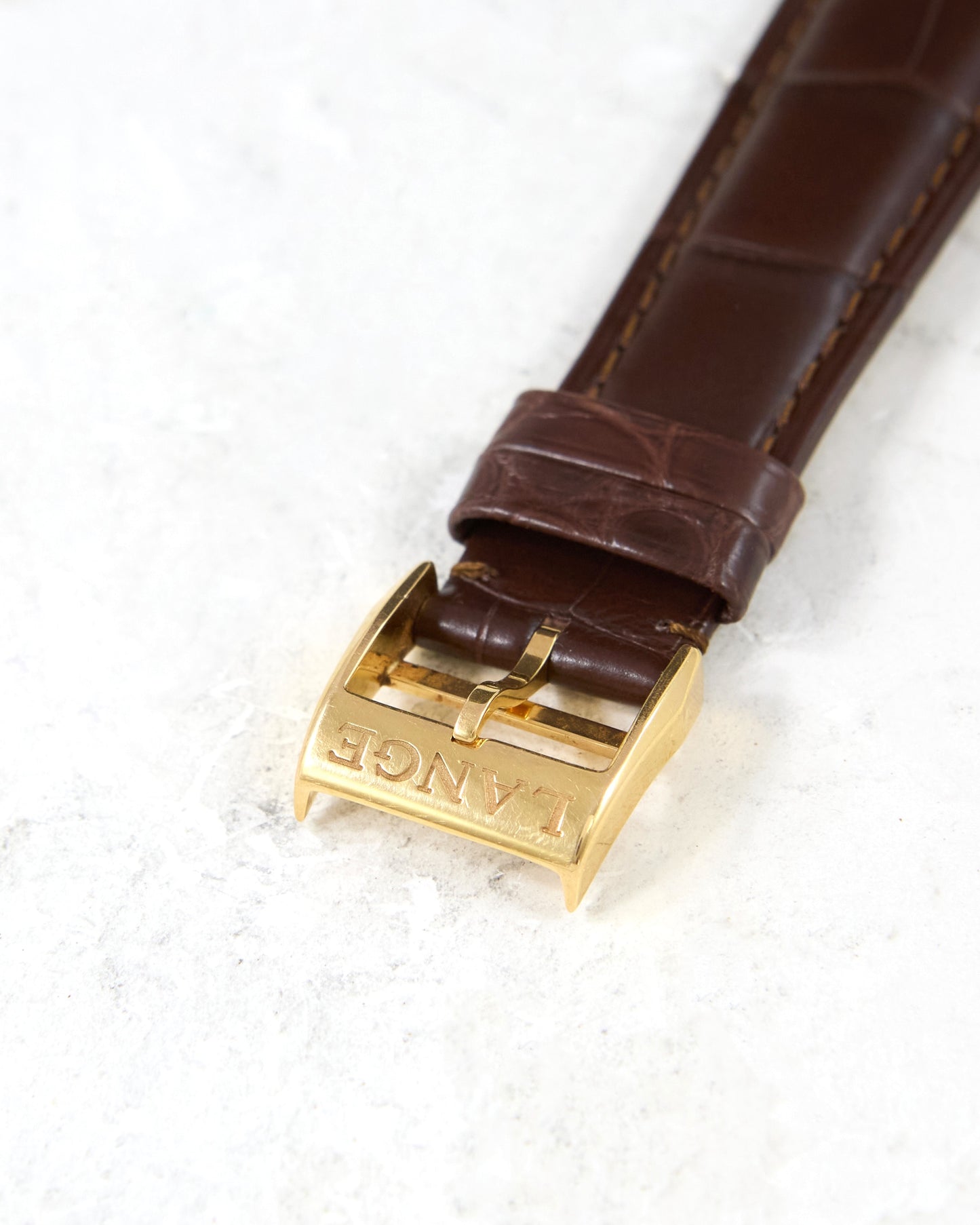 A. Lange & Sohne Lange 1 101.033 in Rose Gold Grey Dial on Leather Strap and Buckle with Box & Papers