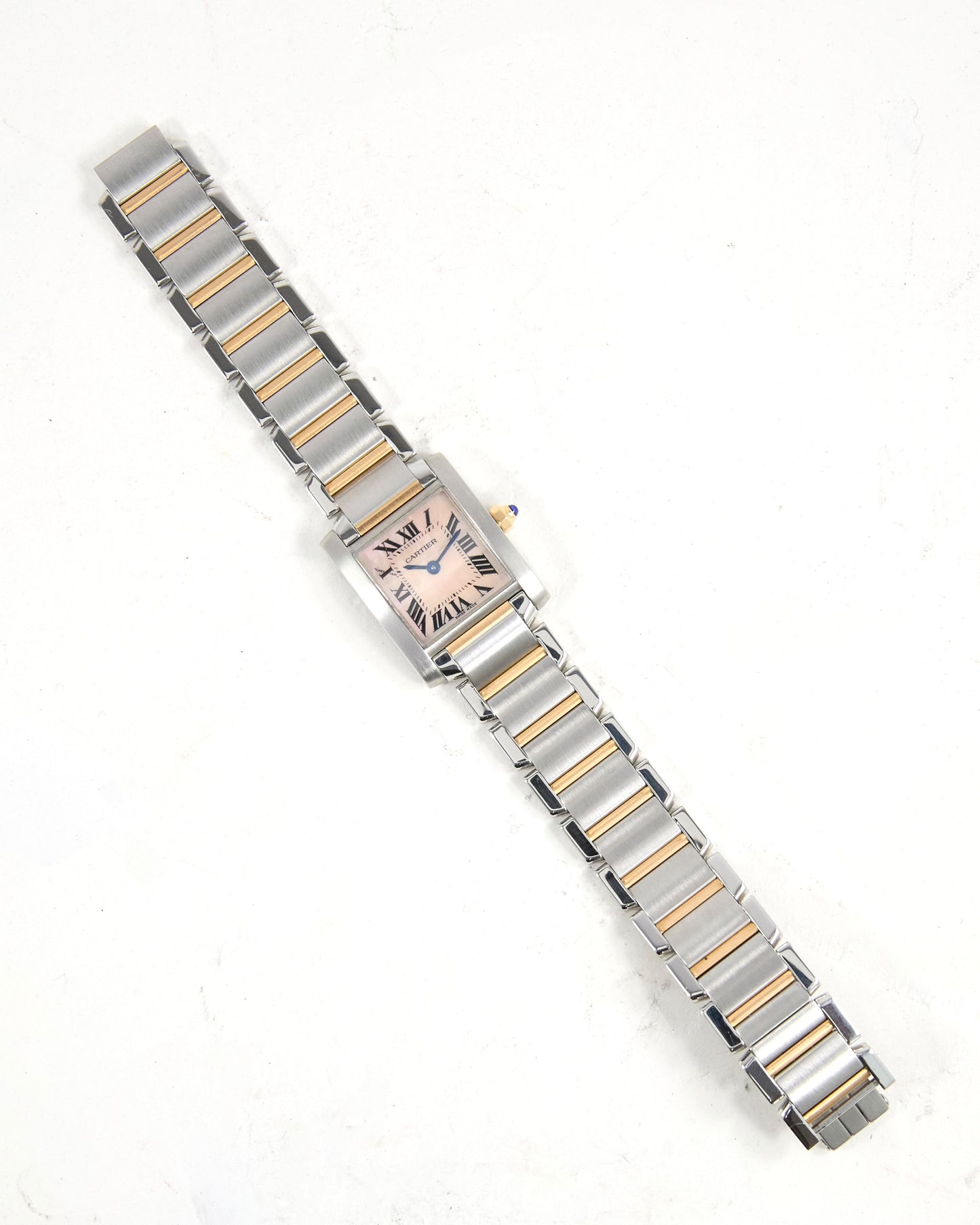 Cartier Tank Française SM Pink Mother of Pearl Dial in Steel & Rose Gold Case and Bracelet