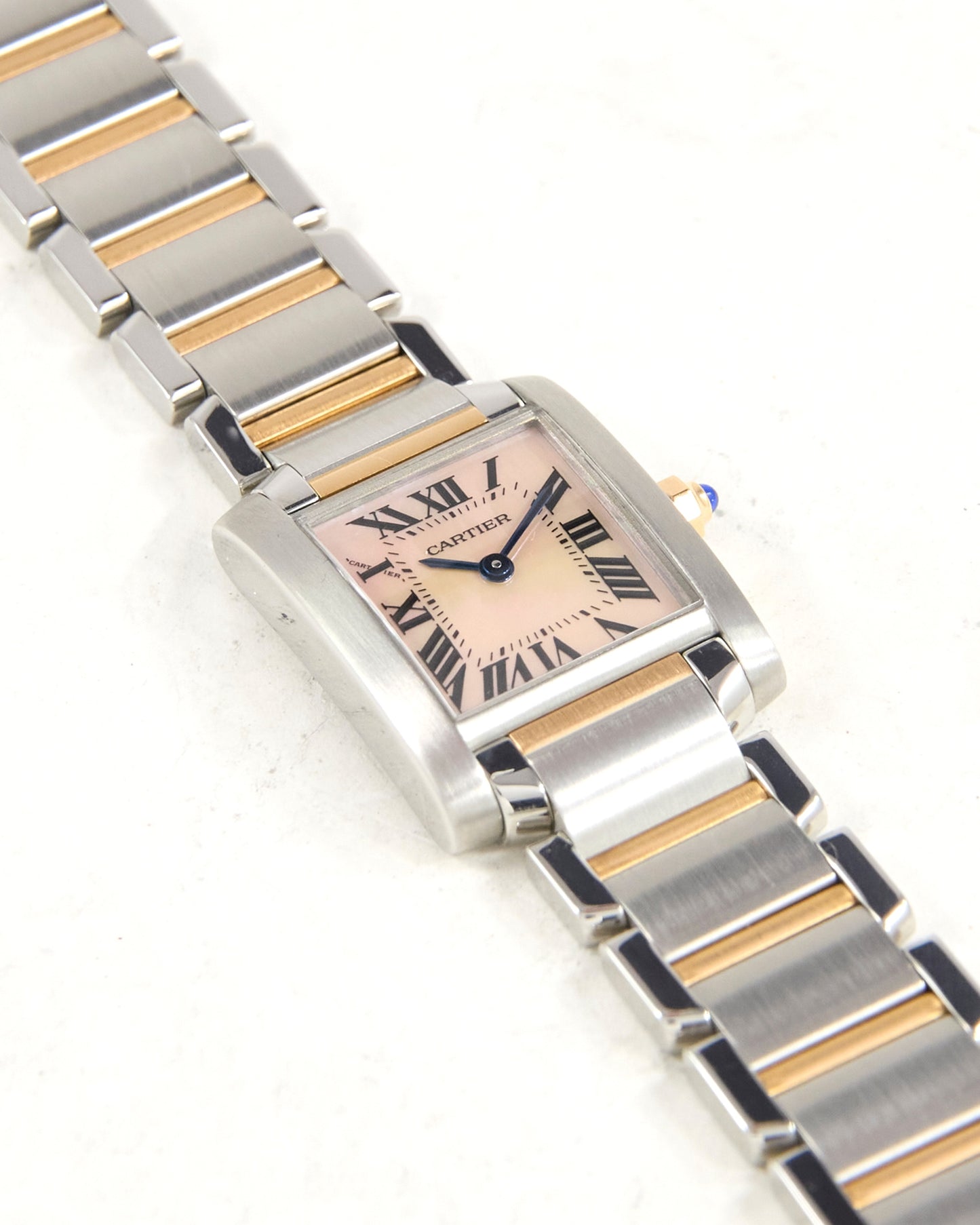 Cartier Tank Française SM Pink Mother of Pearl Dial in Steel & Rose Gold Case and Bracelet