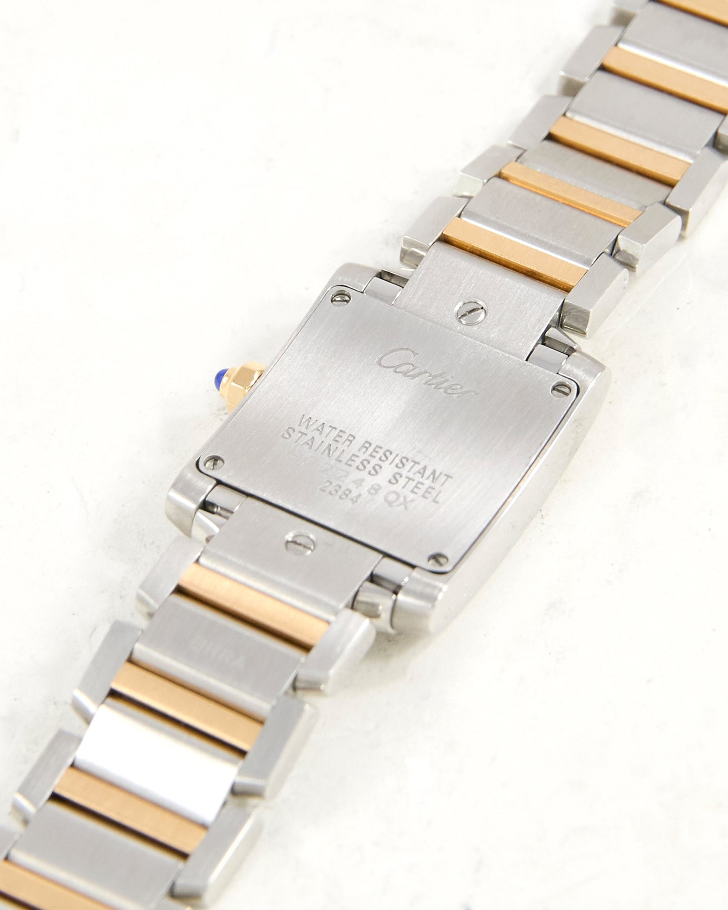 Cartier Tank Française SM Pink Mother of Pearl Dial in Steel & Rose Gold Case and Bracelet