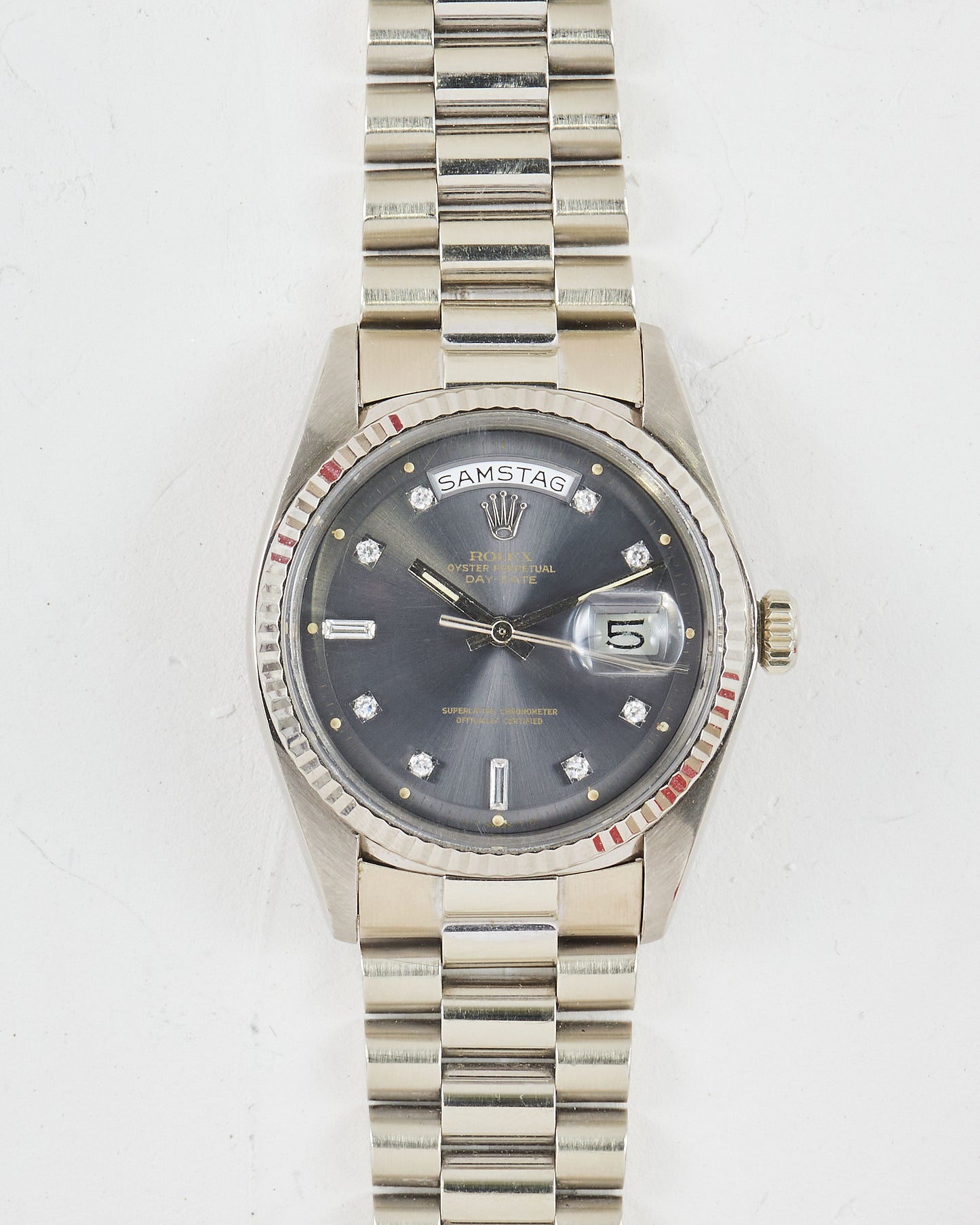 Rolex Day-Date Sigma Grey Dial in White Gold Case and Bracelet