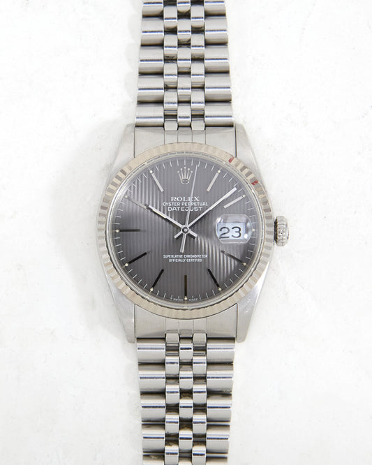 Rolex Datejust 16234 Grey Tapestry Dial on Jubilee Bracelet