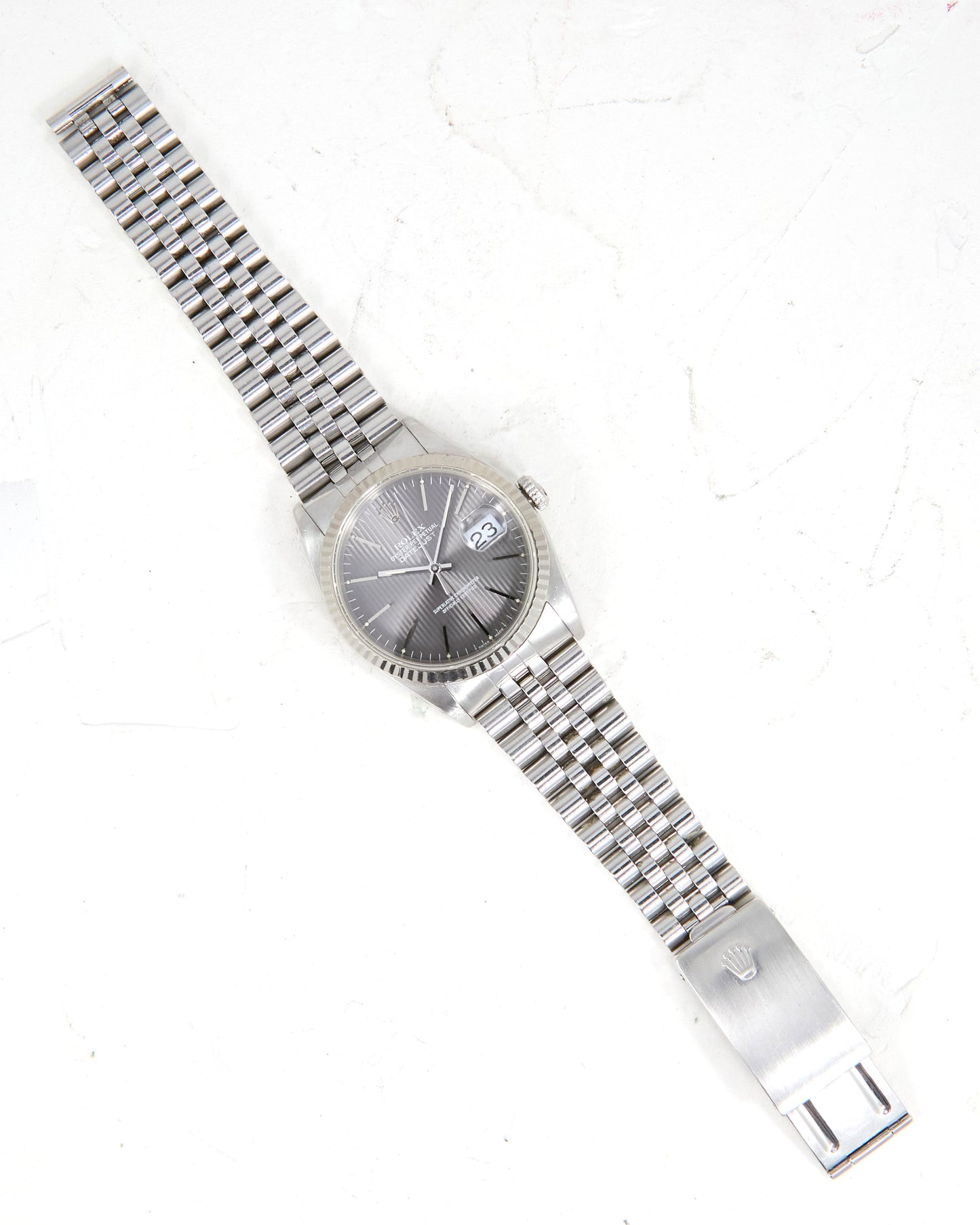 Rolex Datejust 16234 Grey Tapestry Dial on Jubilee Bracelet