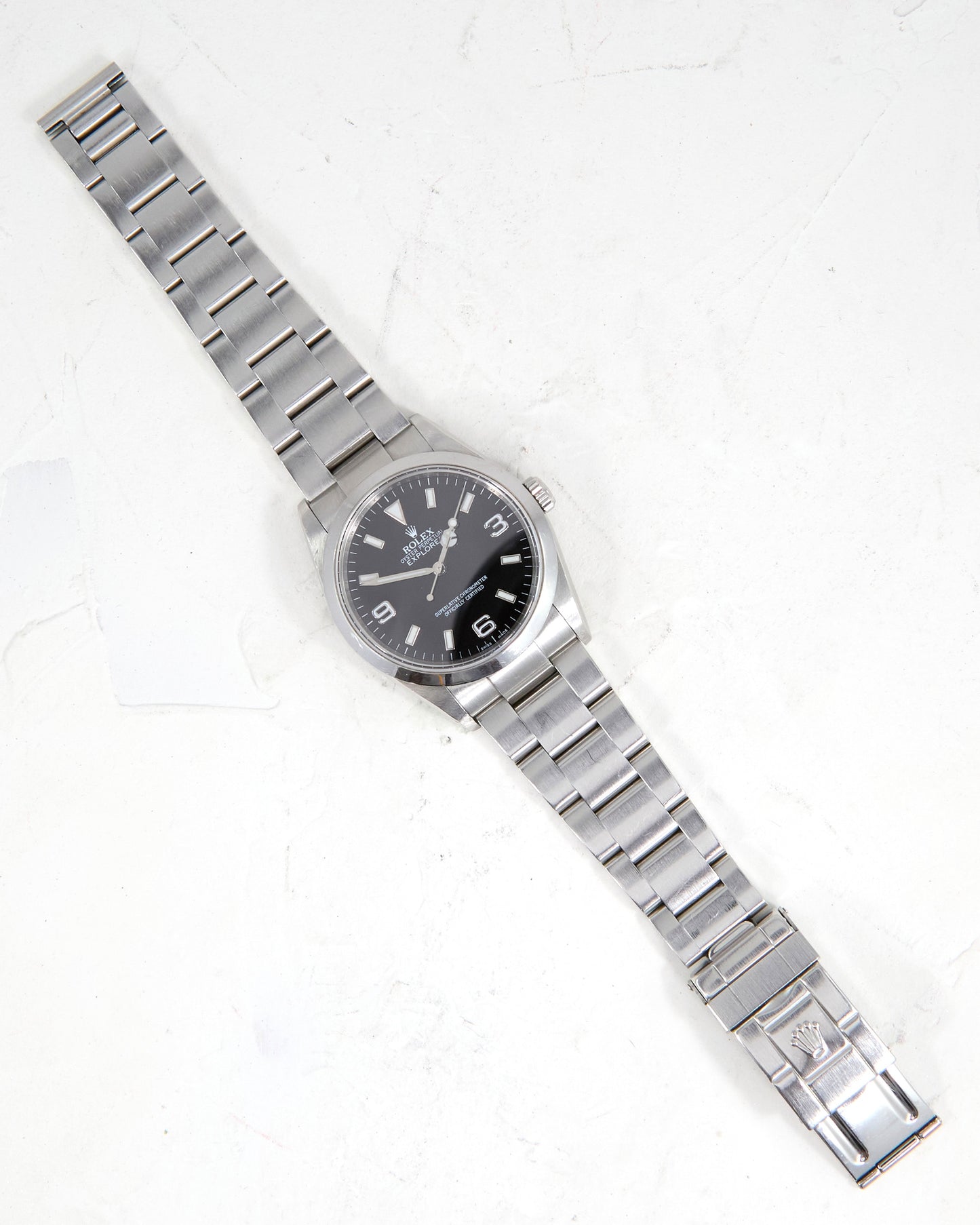 Rolex Explorer I 114270 with Papers and Engraved Bezel