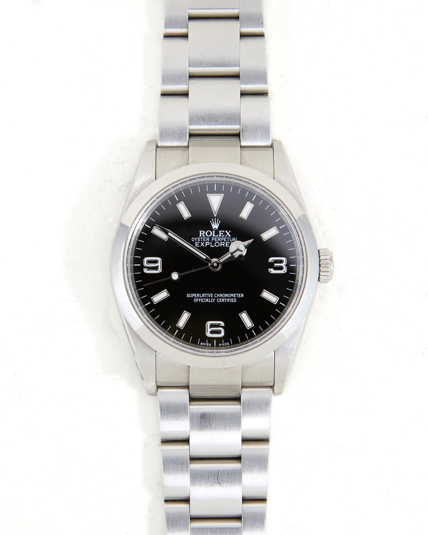 Rolex Explorer I 114270 with Papers and Engraved Bezel