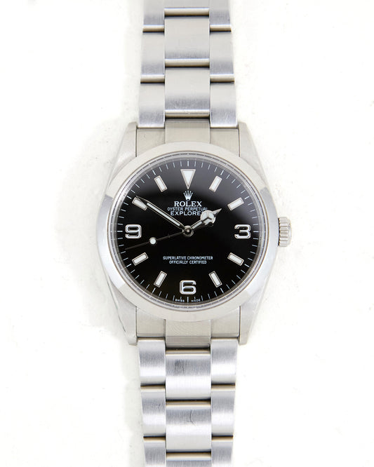 Rolex Explorer I 114270 with Papers and Engraved Bezel