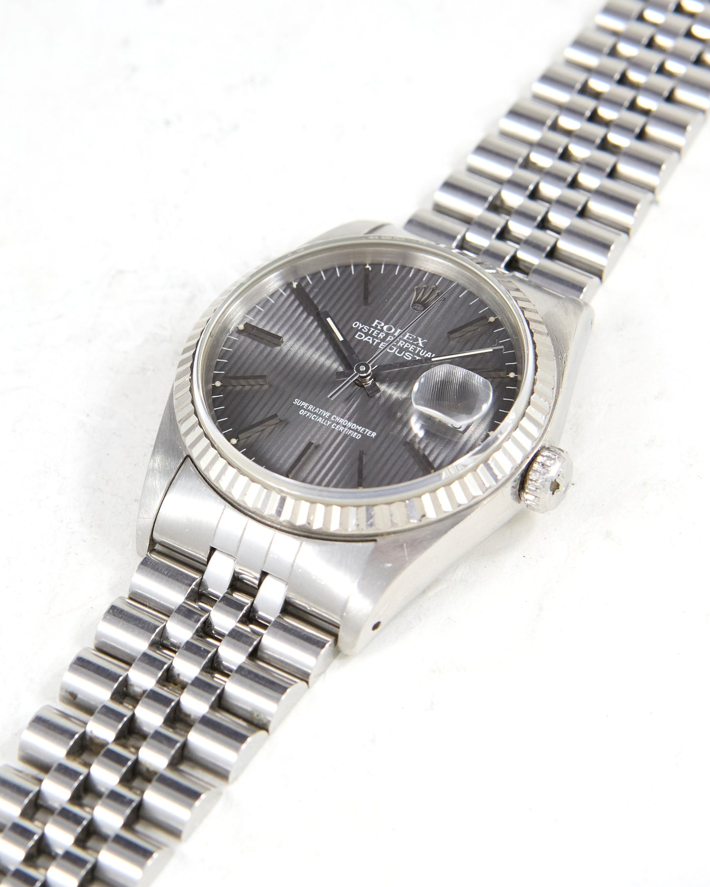 Rolex Datejust 16234 Grey Tapestry Dial on Jubilee Bracelet