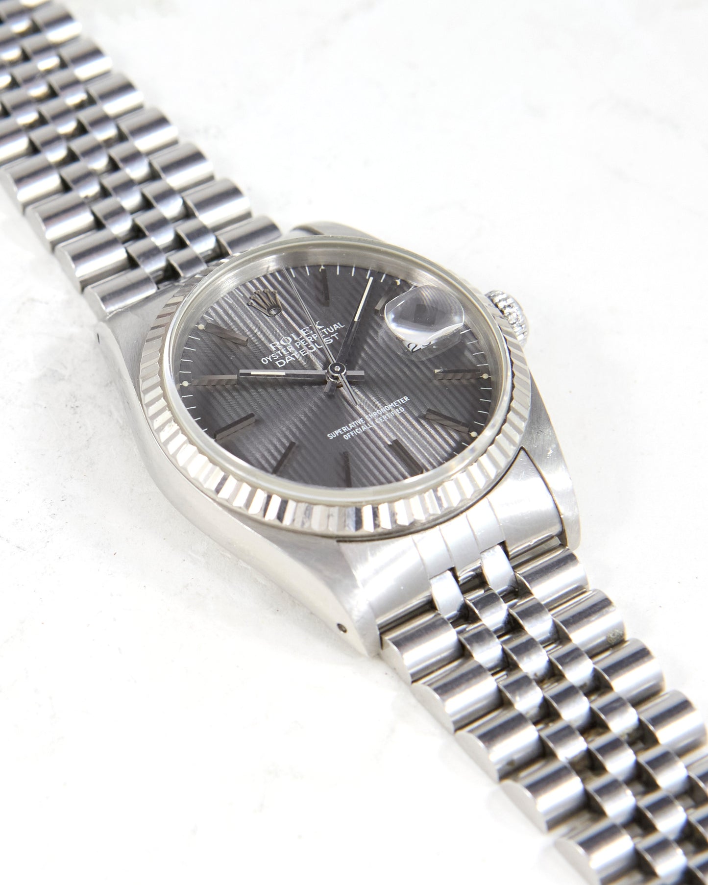 Rolex Datejust 16234 Grey Tapestry Dial on Jubilee Bracelet