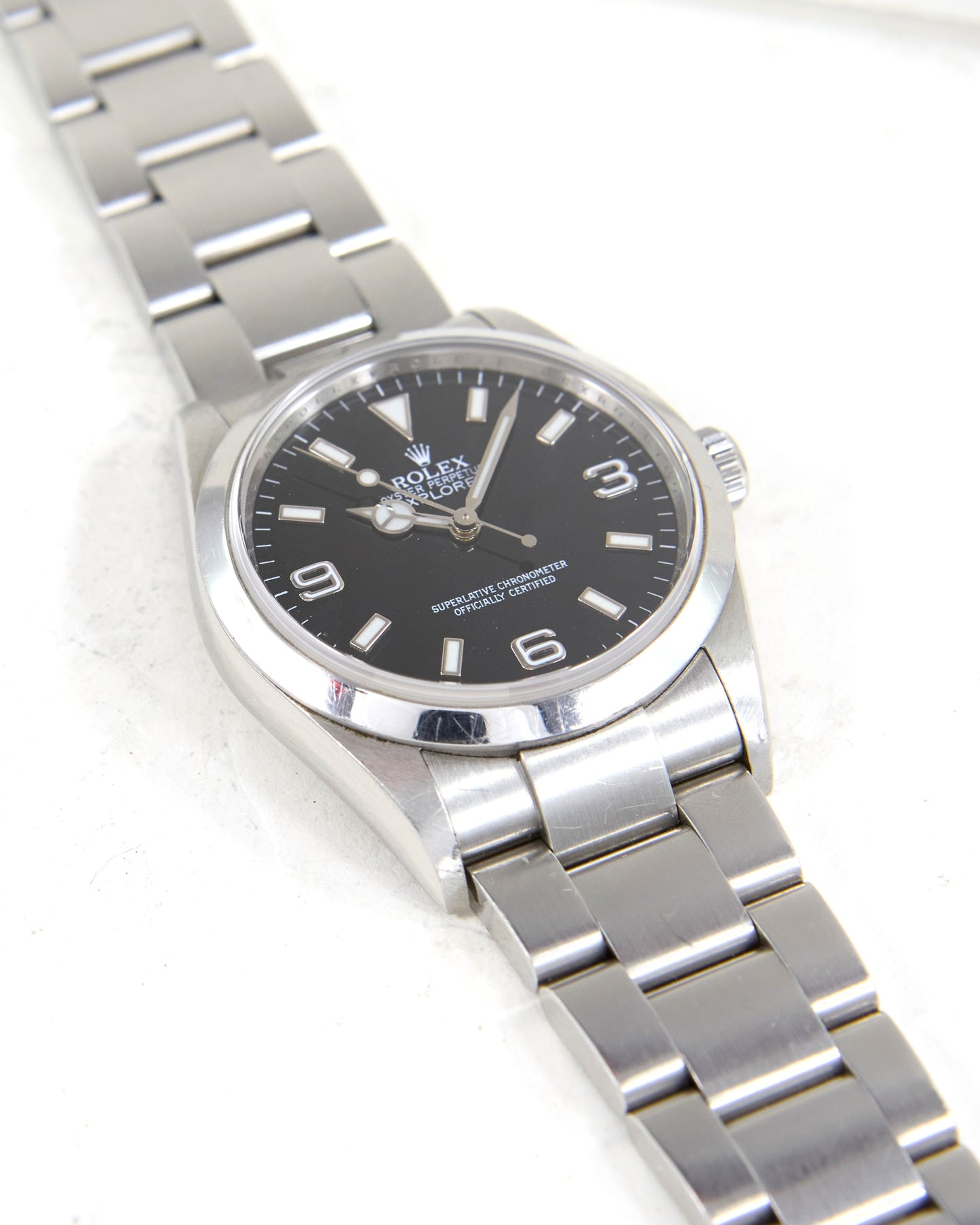Rolex Explorer I 114270 with Papers and Engraved Bezel