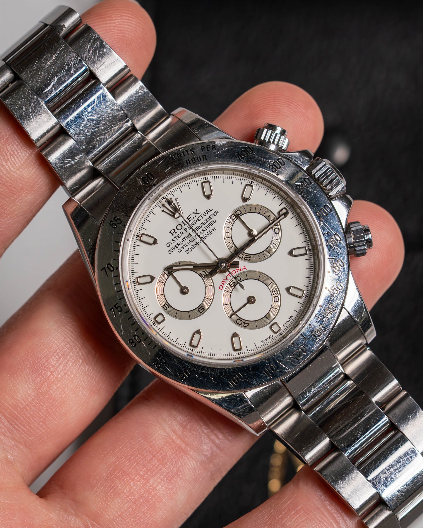 Rolex Daytona 116520 "Unpolished P-Serial" Dial Turning Creamy on Oyster Bracelet