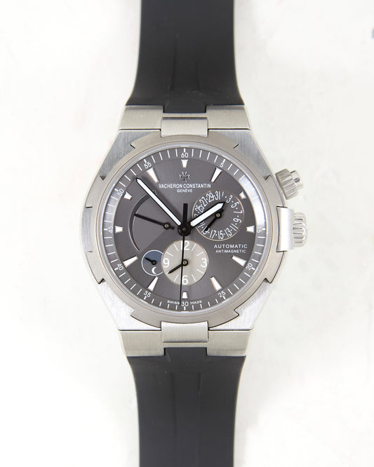 Vacheron Constantin Overseas Dual Time 47450 in Steel Case on Rubber Strap with Box & Papers