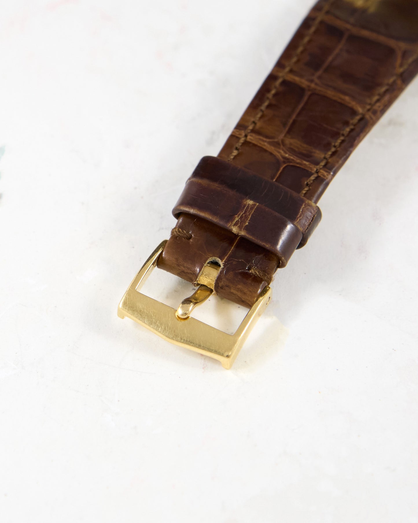 Patek Philippe Golden Ellipse 3585 Automatic Back Winder with Blue Textured Dial in Yellow Gold Case