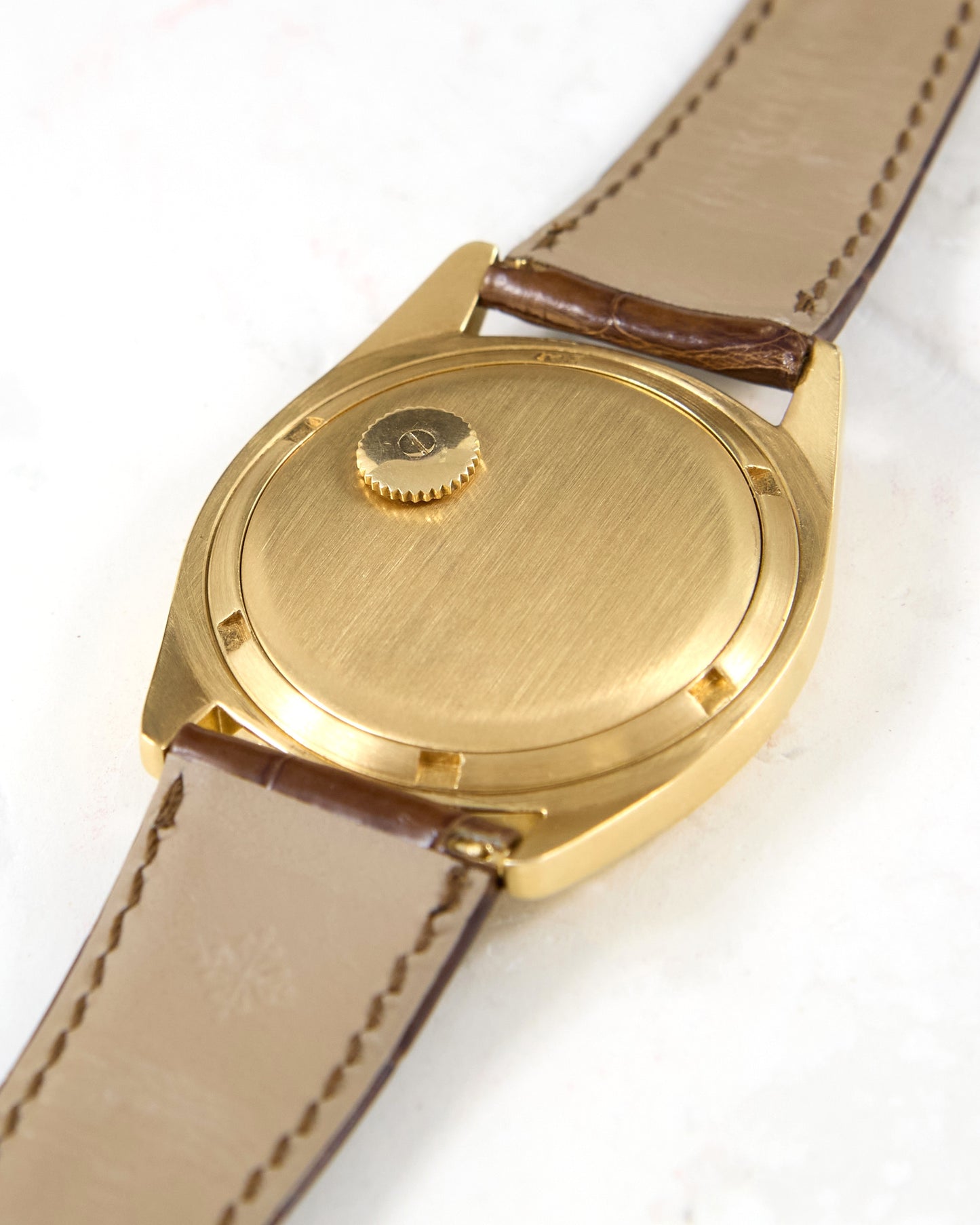 Patek Philippe Golden Ellipse 3585 Automatic Back Winder with Blue Textured Dial in Yellow Gold Case