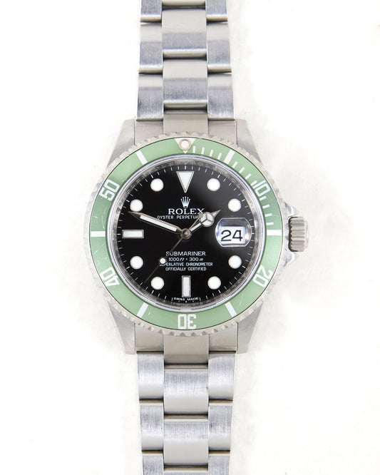 Rolex Submariner 16610LV "Faded Kermit" 50th Anniversary on Oyster Bracelet