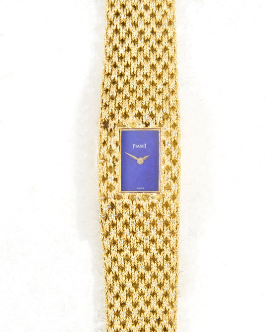 Piaget Braided Bracelet Watch with Lapis Dial in Yellow Gold Case and Bracelet