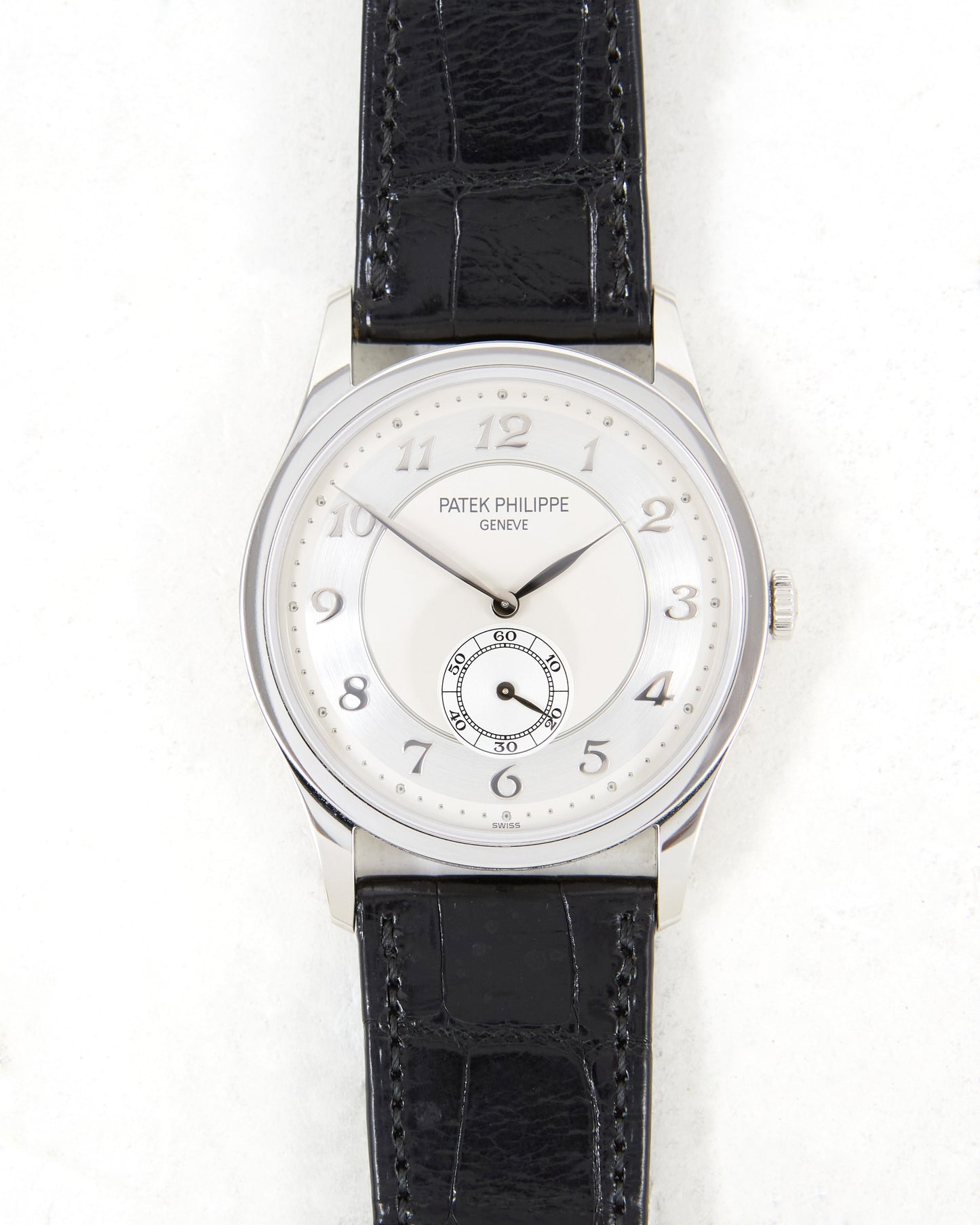 Patek Philippe Calatrava 5196P Silver Breguet Dial in Platinum with Box & Papers