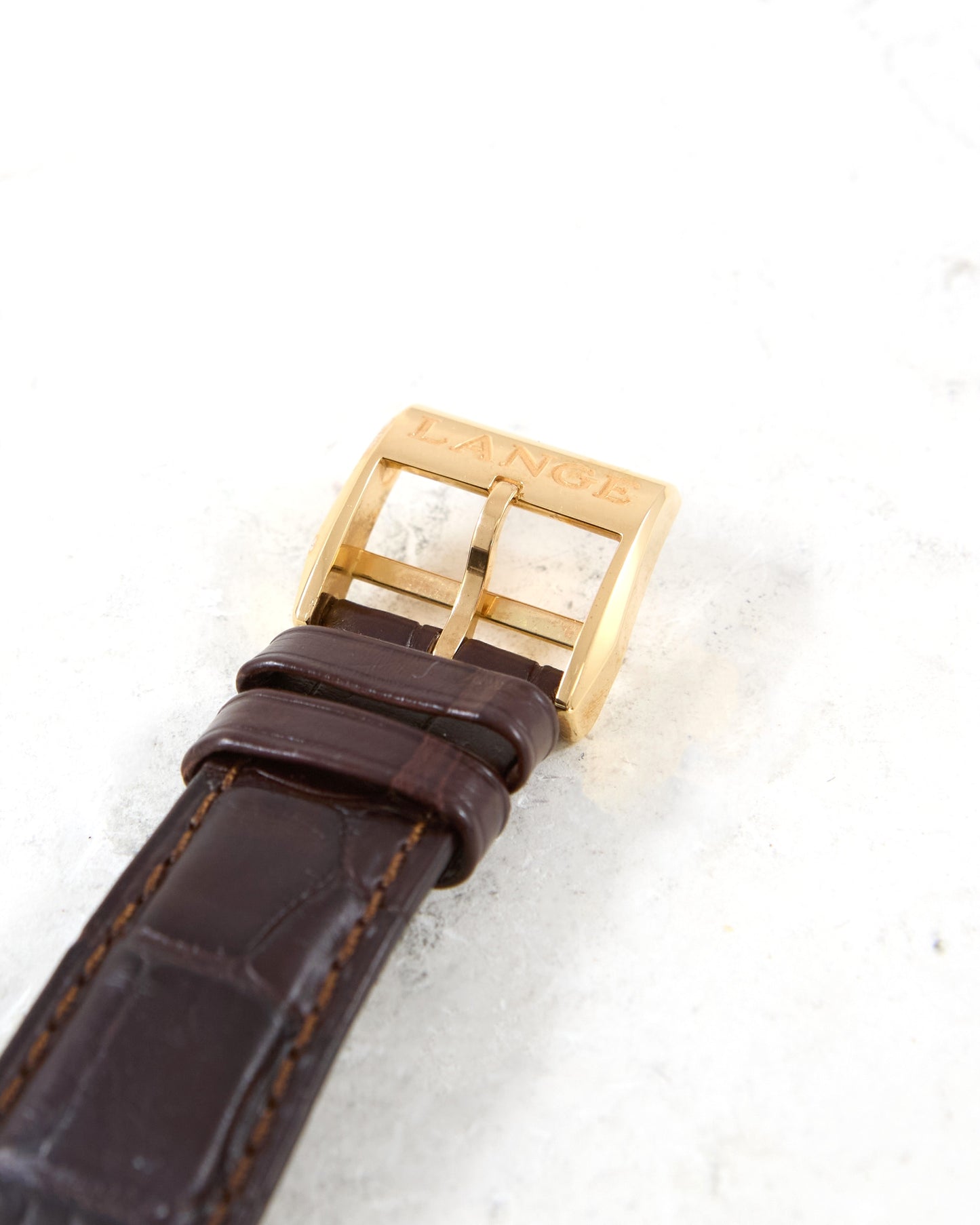 A. Lange & Sohne Lange 1 101.032 in Rose Gold on Leather Strap and Buckle with Box