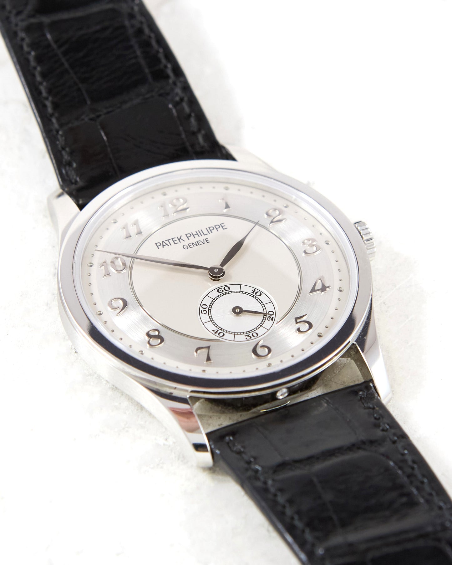 Patek Philippe Calatrava 5196P Silver Breguet Dial in Platinum with Box & Papers