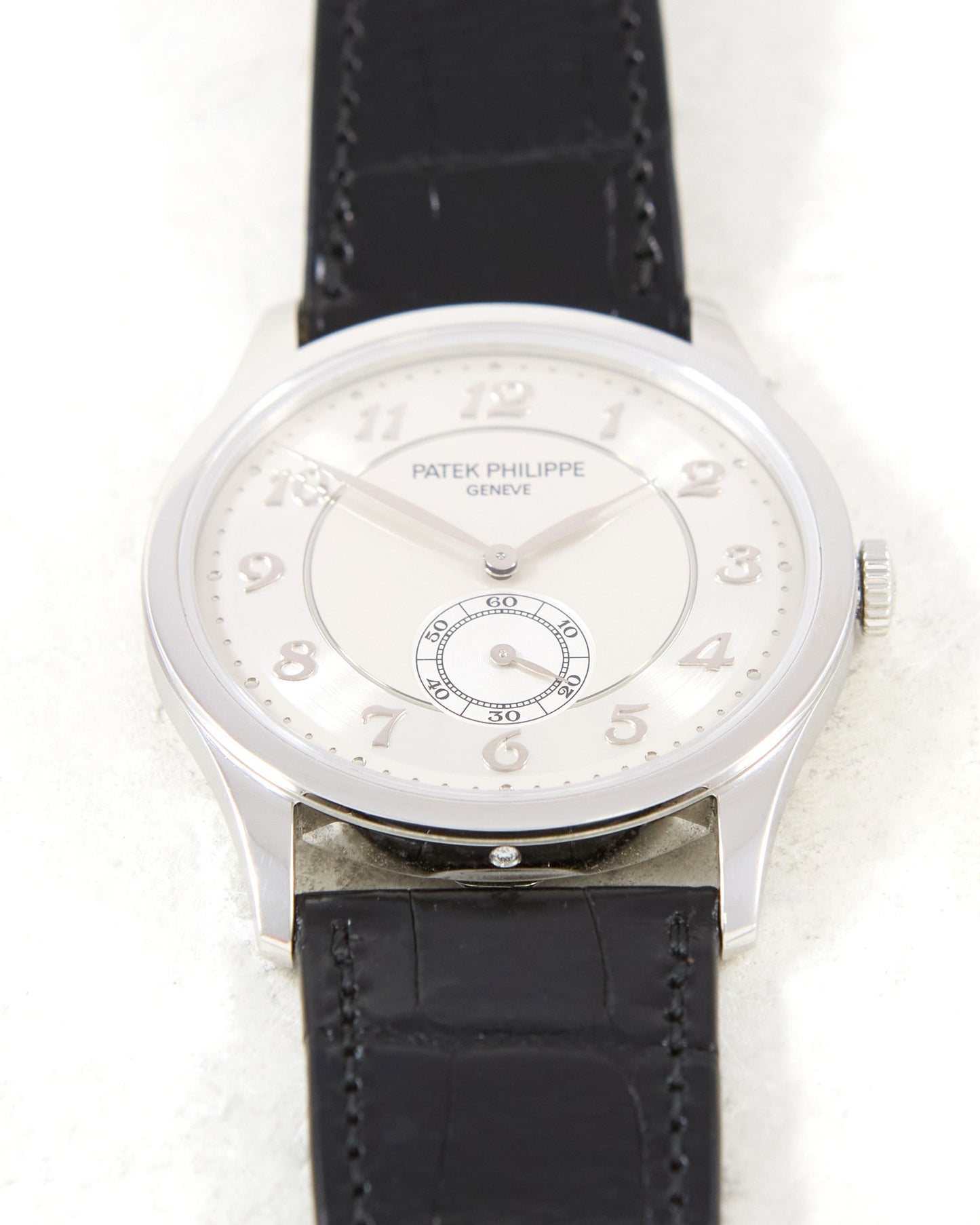 Patek Philippe Calatrava 5196P Silver Breguet Dial in Platinum with Box & Papers