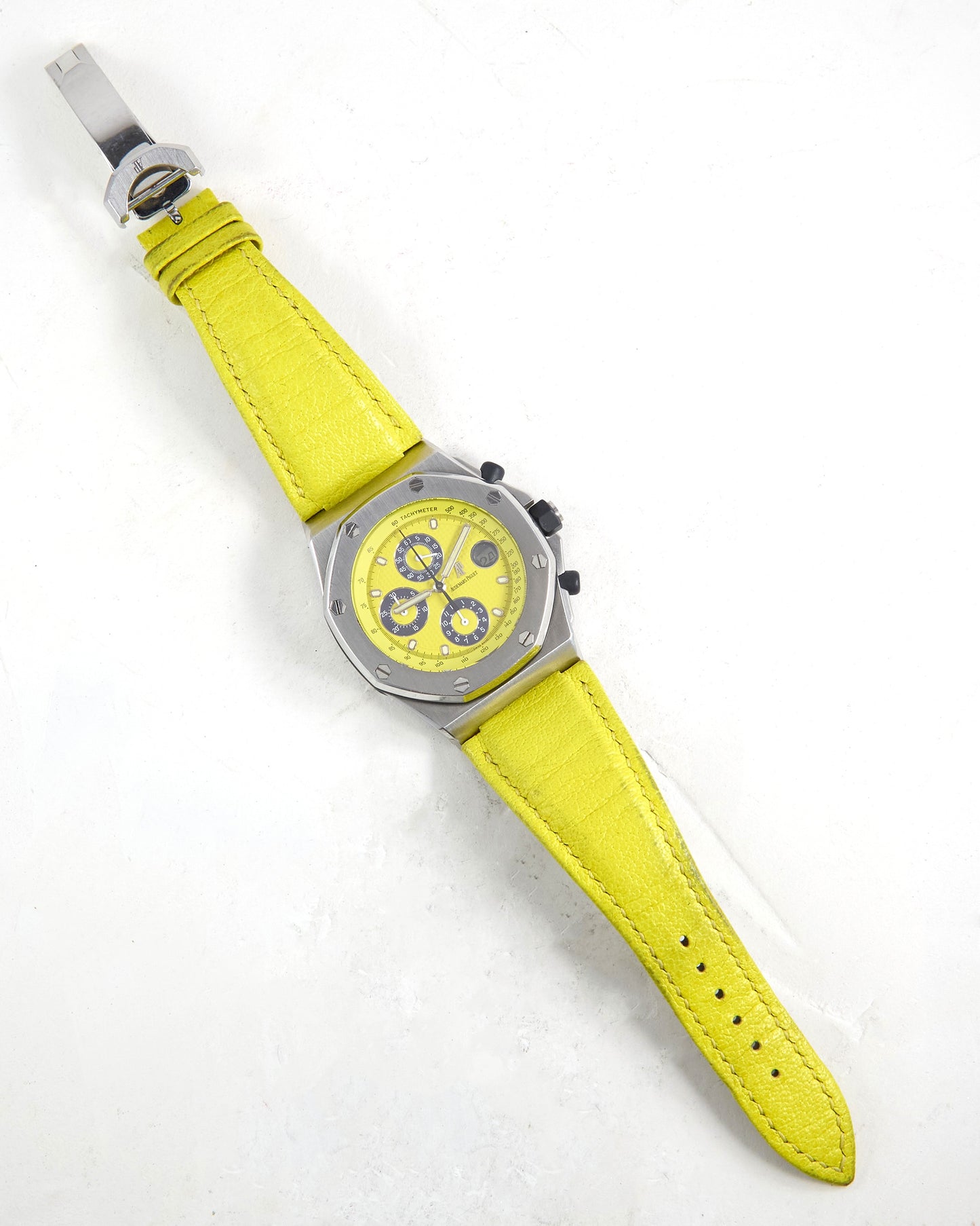 Audemars Piguet Royal Oak Offshore Chronograph 25770ST with Yellow Dial and Strap
