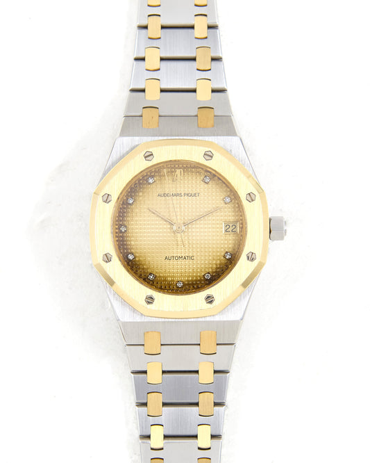 Audemars Piguet Royal Oak 14790SA "Smoked Tropical Dial" in Steel and Gold Case with Papers