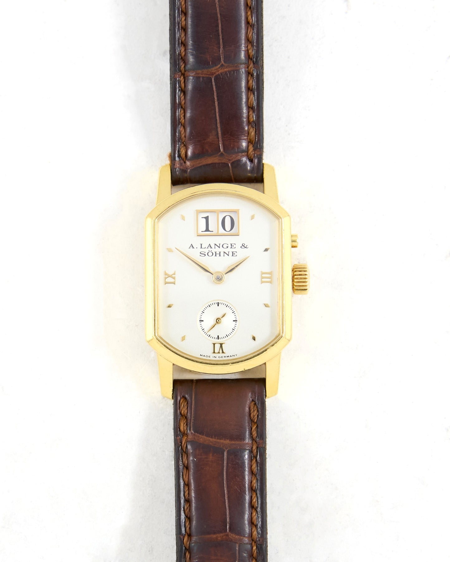 A Lange & Sohne Arkade 103.021 in Yellow Gold Case on Leather Strap and Buckle