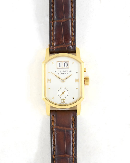 A Lange & Sohne Arkade 103.021 in Yellow Gold Case on Leather Strap and Buckle