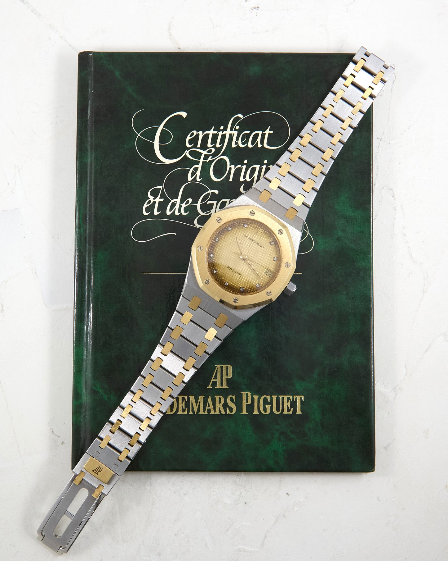 Audemars Piguet Royal Oak 14790SA "Smoked Tropical Dial" in Steel and Gold Case with Papers
